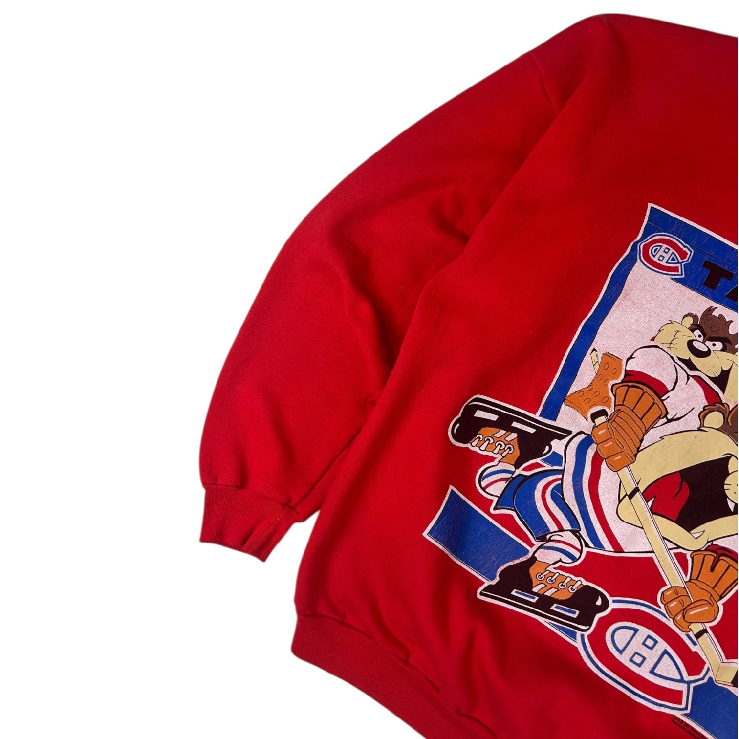 1991 Montreal Canadiens Taz Crewneck Sweater Red