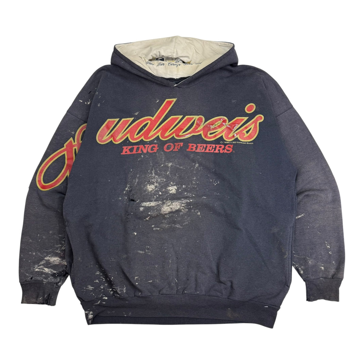 2003 Budweiser King Of Beers Spellout Hoodie Black