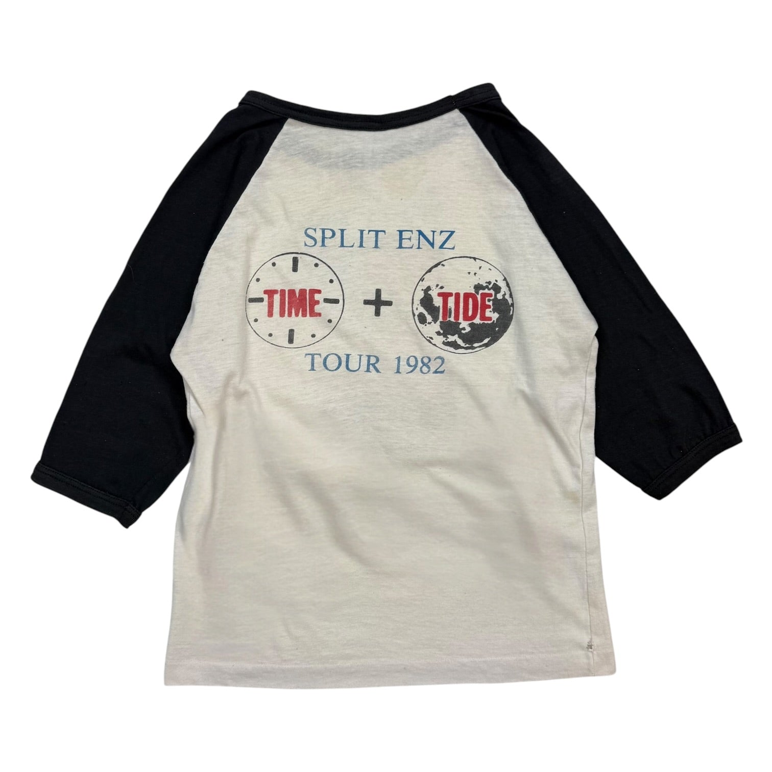 1982 Split Enz ‘Time And Tide’ Tour Raglan Tee White