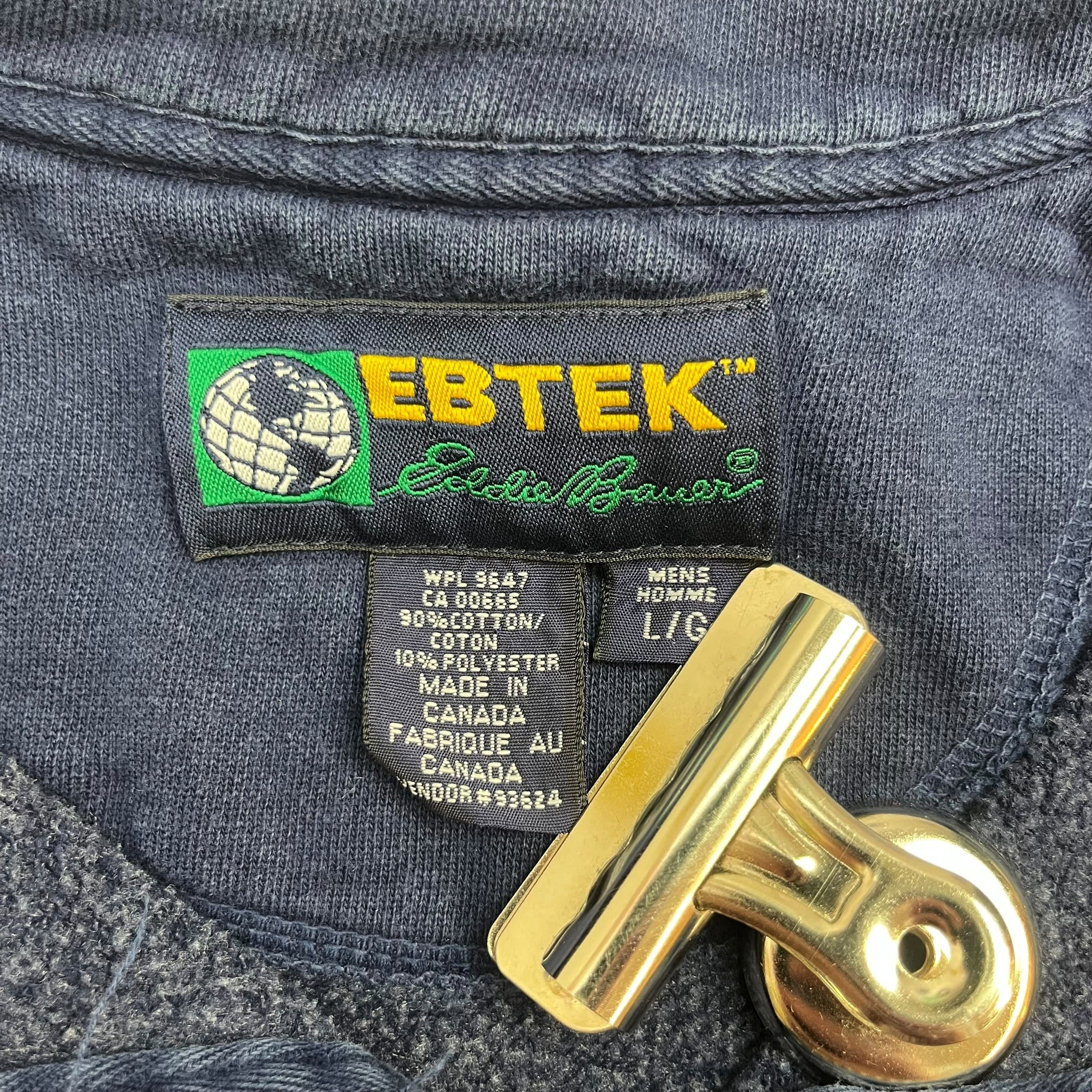 Vintage Eddie Bauer EBTEK Quarter Zip Navy Blue