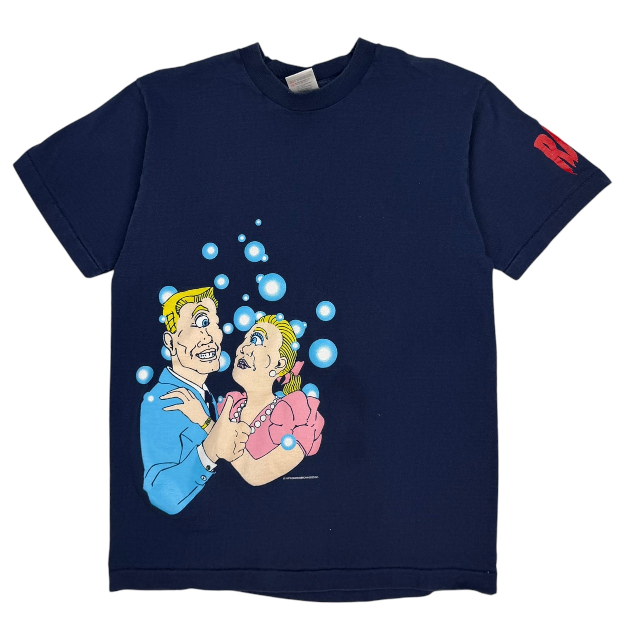 1997 Raw Couple Comic Style Tee Navy
