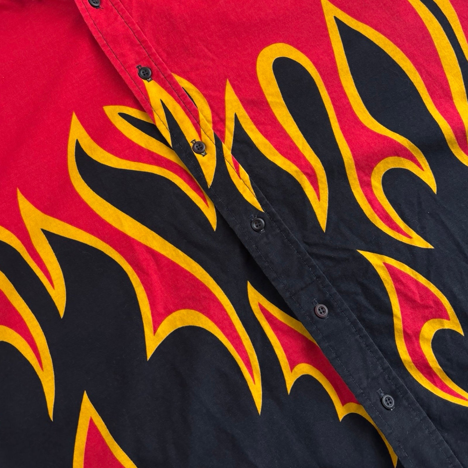 Vintage Brooks & Dunn Flame Pattern Western Button-Up Red