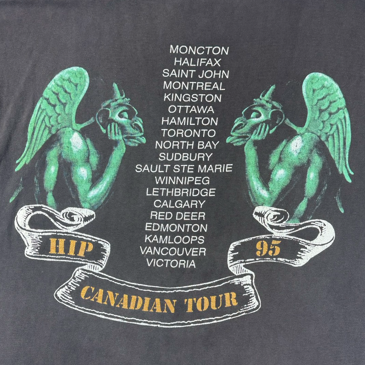 1994 The Tragically Hip Canadian Tour T-Shirt Faded