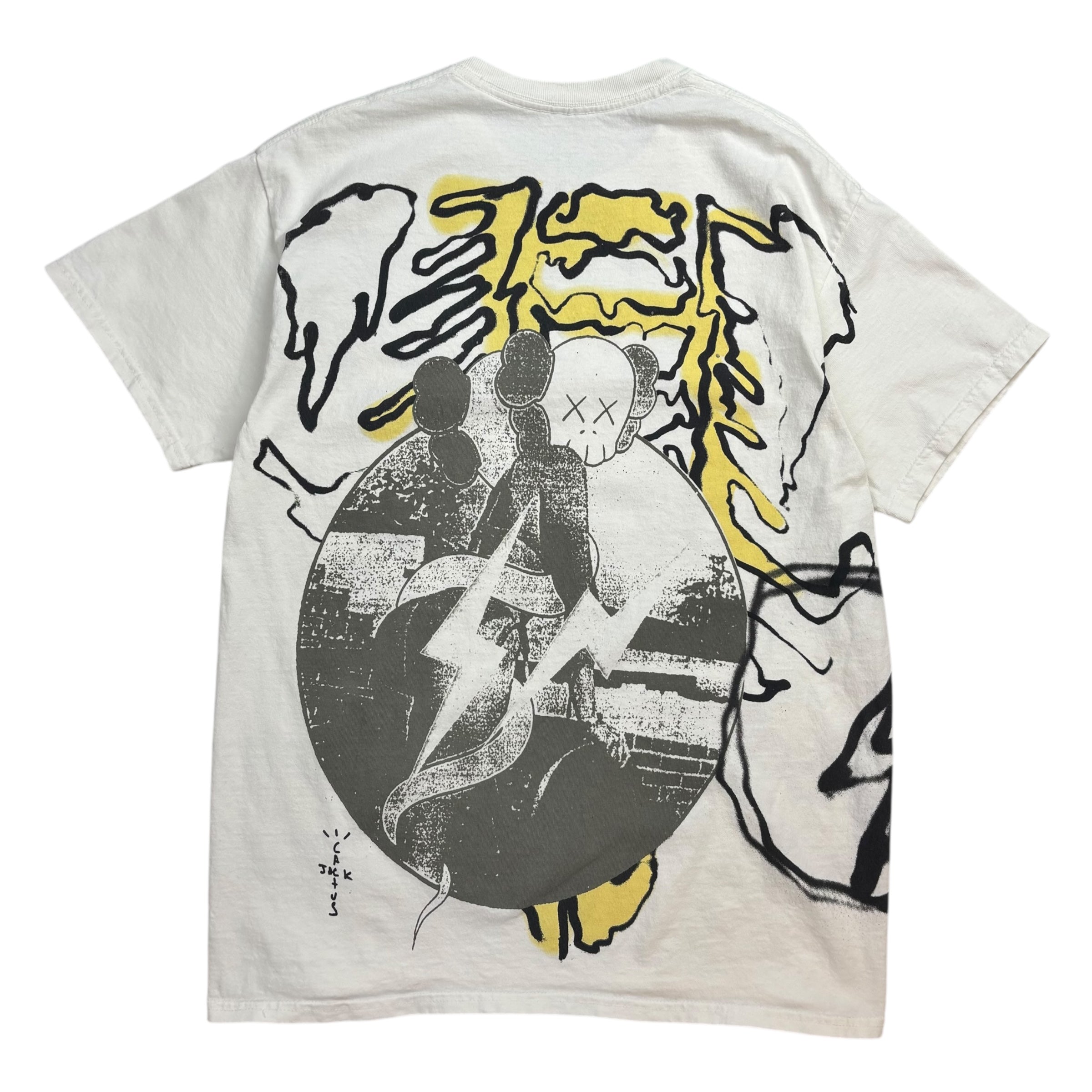 Travis Scott Cactus Jack + KAWS For Fragment Tee Aged Yellow