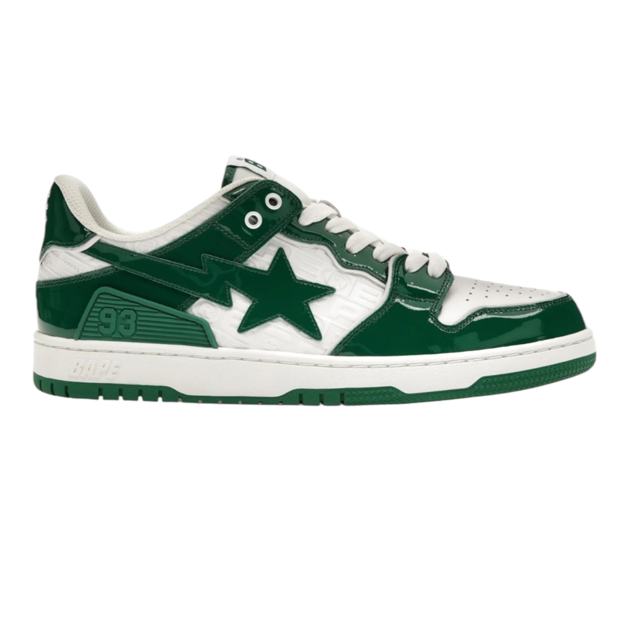 A Bathing Ape Bape SK8 Sta Green White Patent (Used)