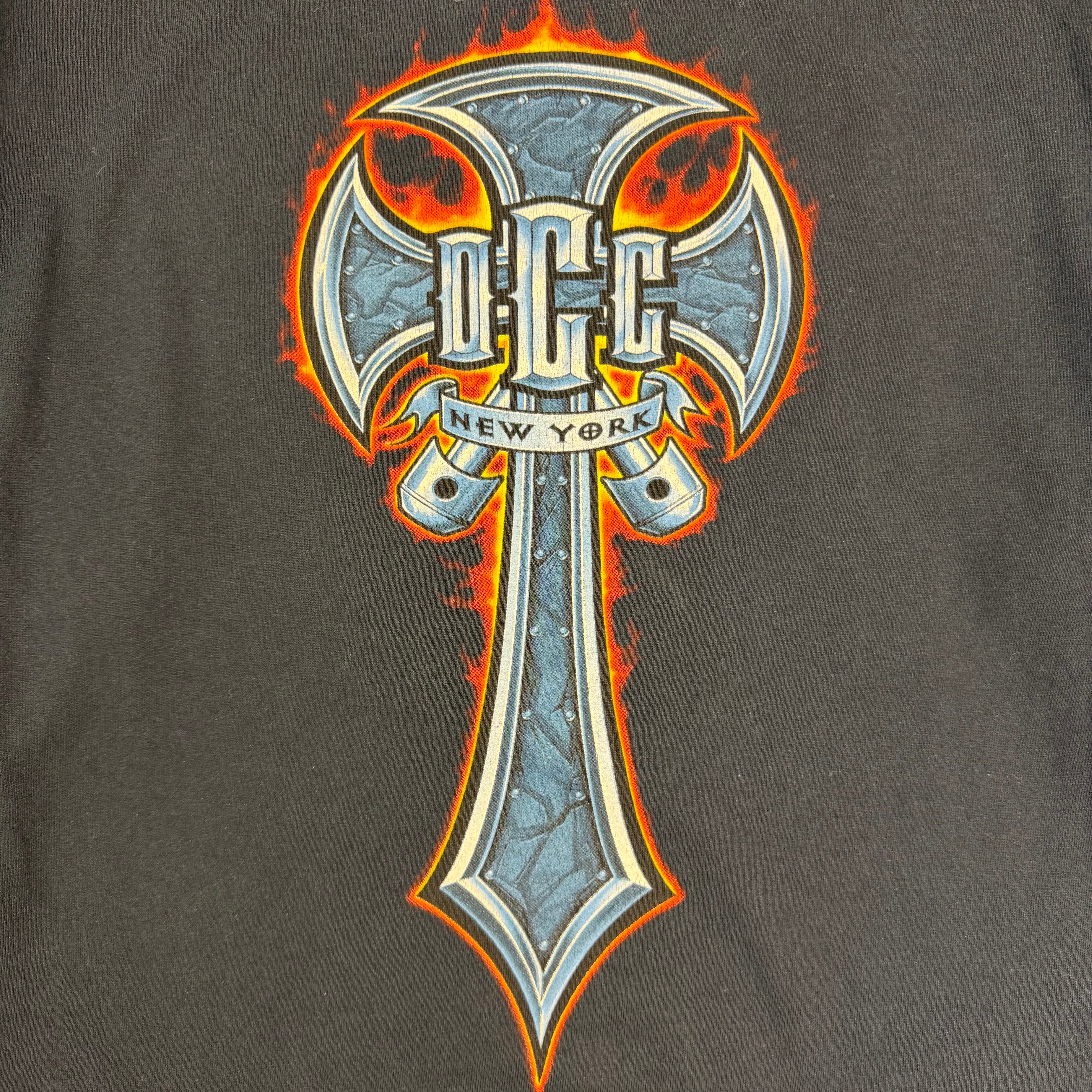 Vintage Orange County Choppers New York Flame Cross Longsleeve Black