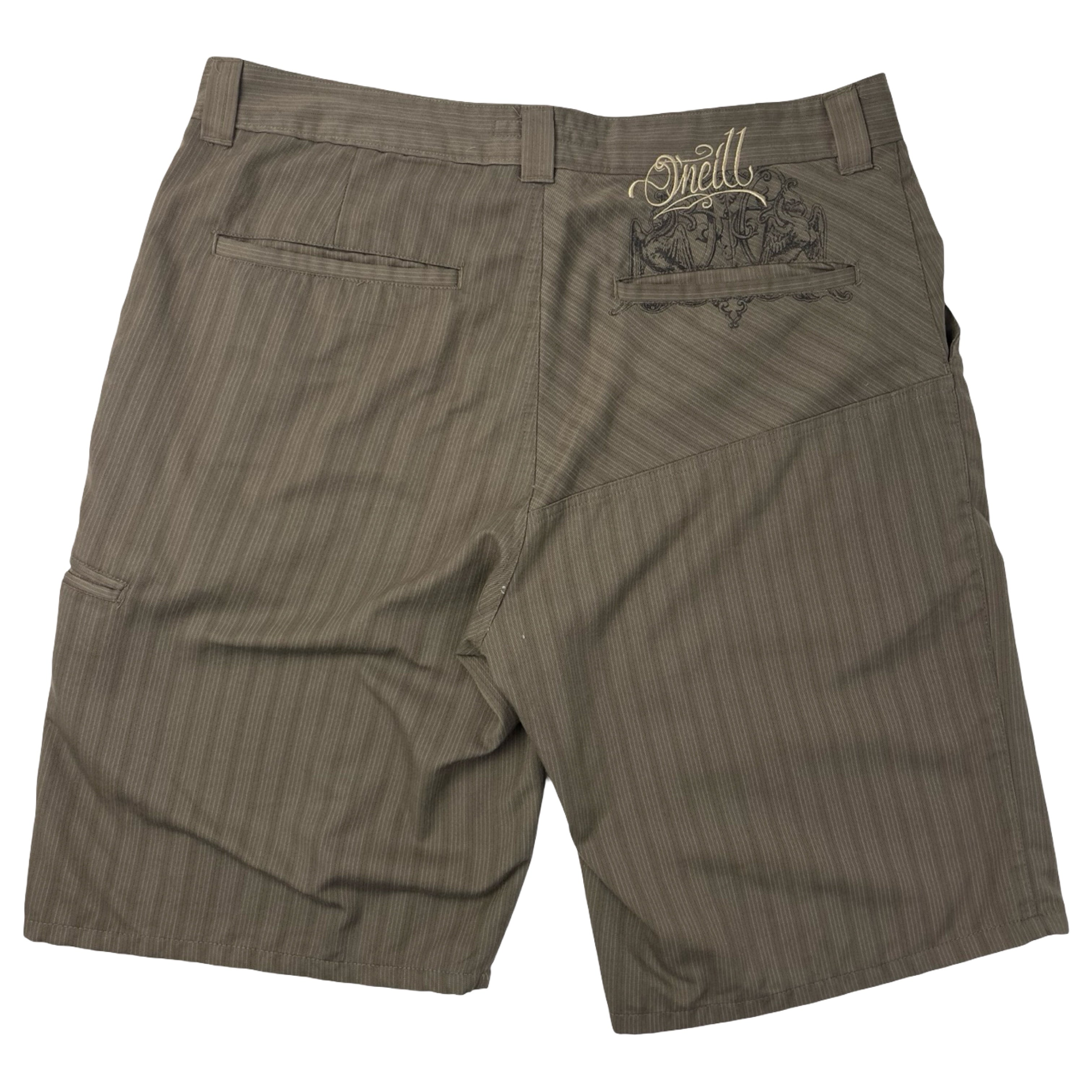 Vintage Y2K O'Neill Pinstripe Chino Shorts Brown