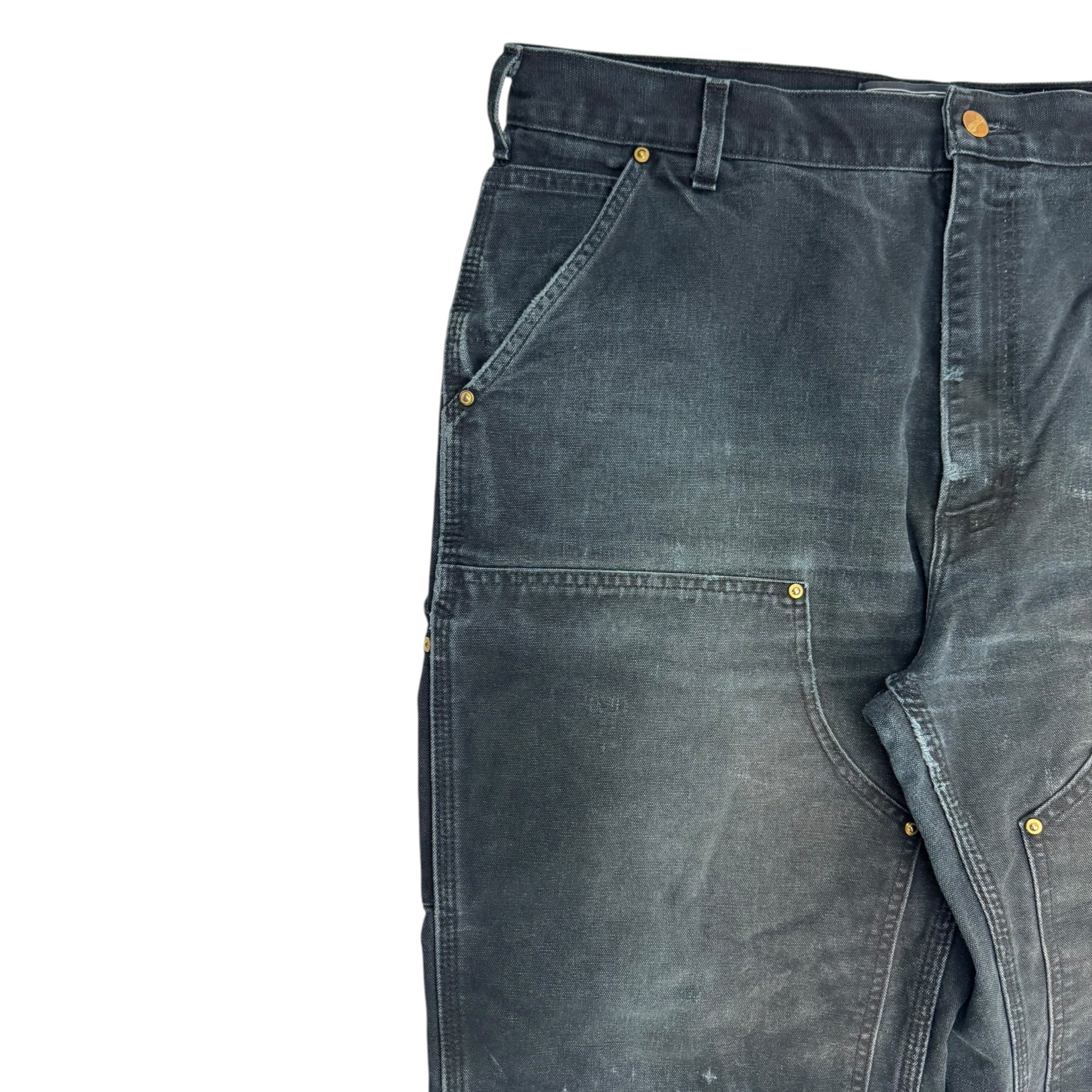 Distressed Carhartt Double Knee Bottoms Black