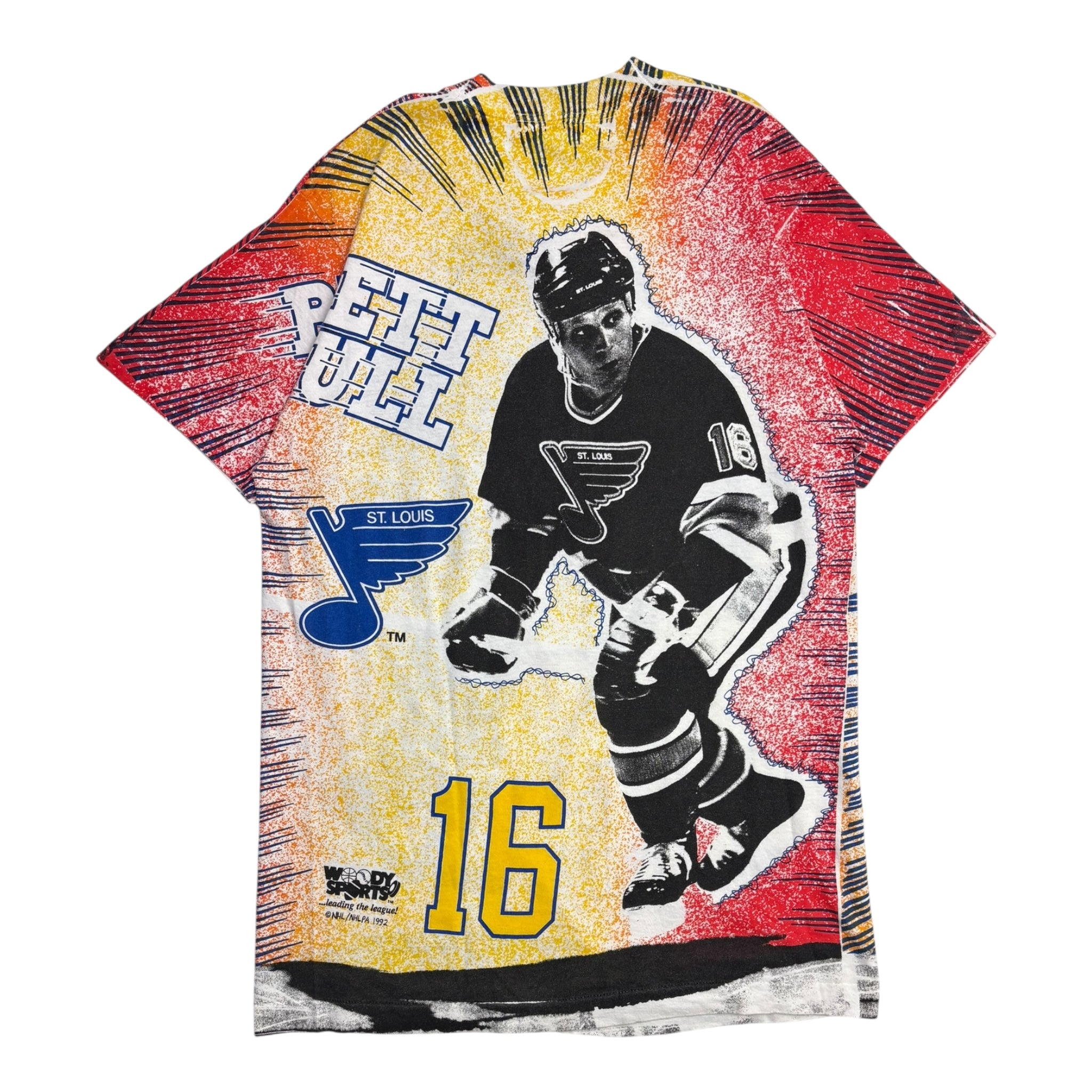 1992 St Louis Blues Brett Hull AOP T-Shirt