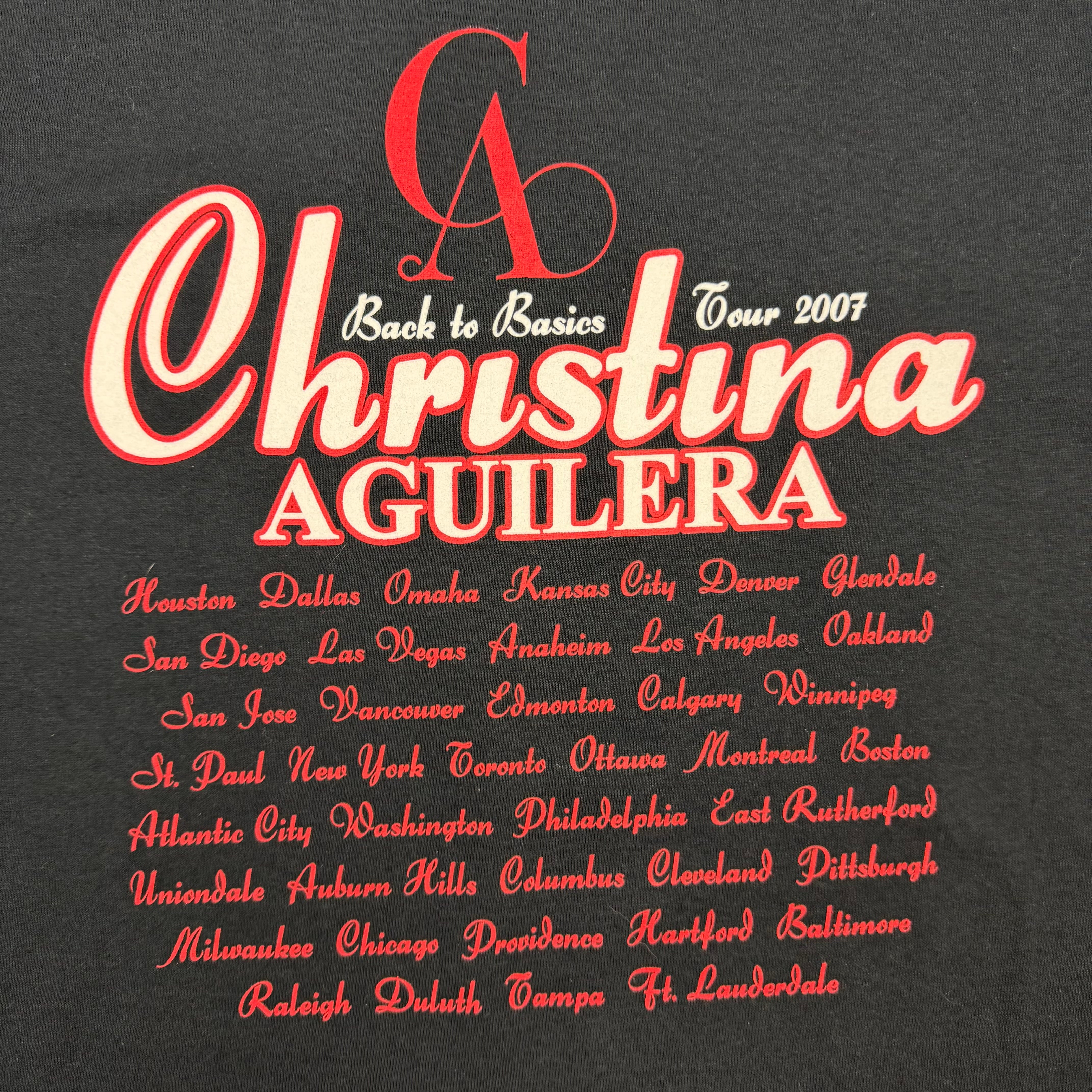 2007 Christina Aguilera Back to Basics Tour Tee Black