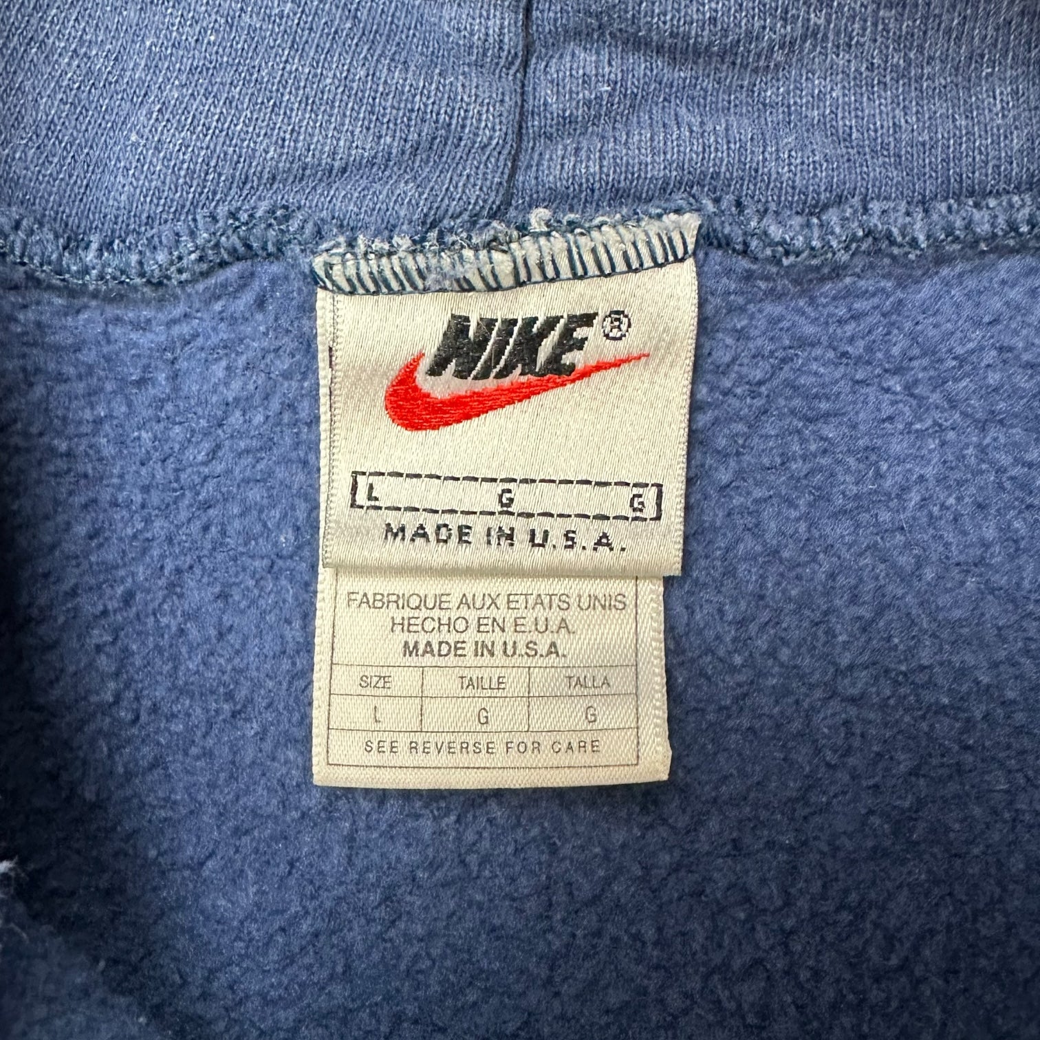 Vintage Nike Mini Swoosh Hoodie Navy Blue