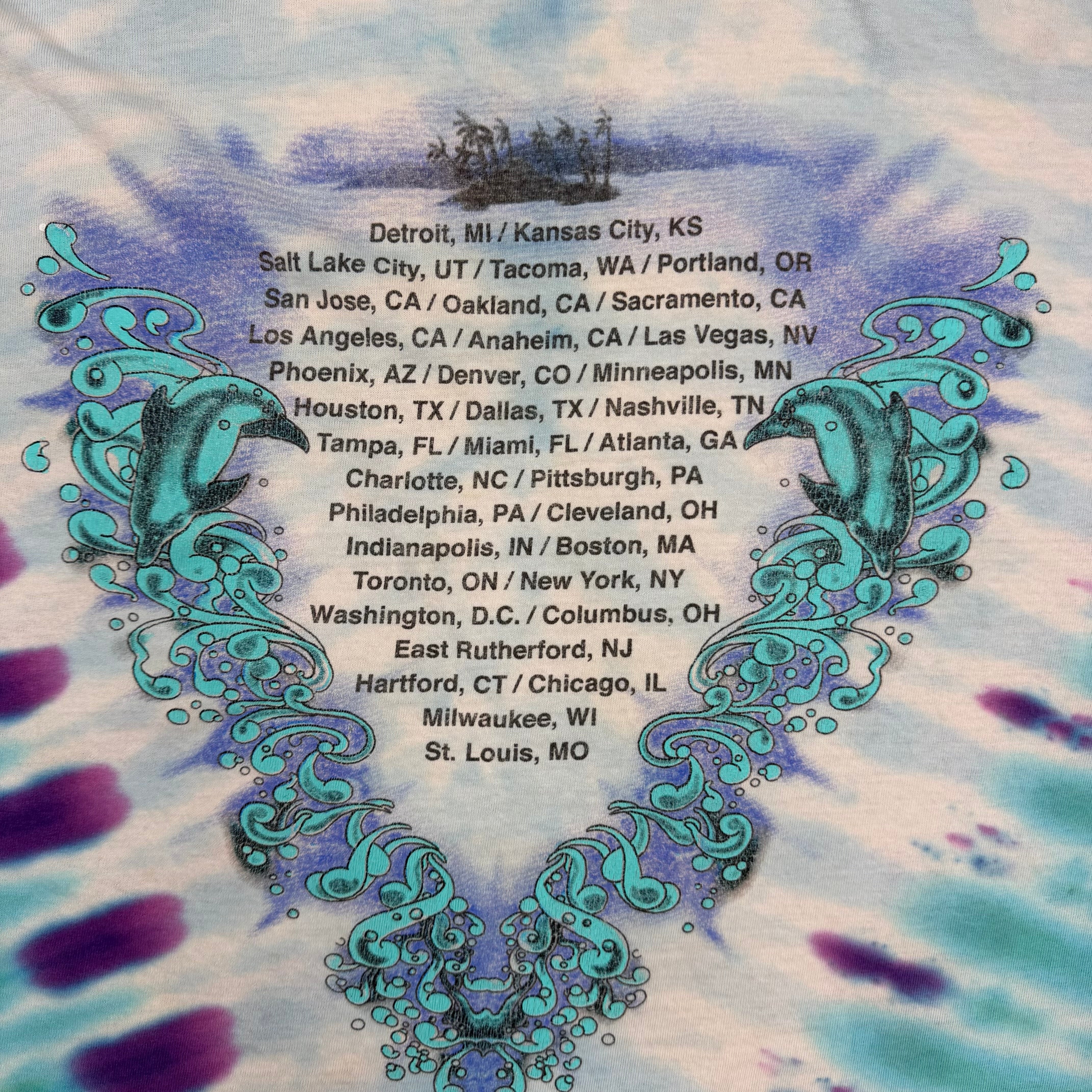 2000 Crosby Stills Nash And Young Tye Dye Tee Blue