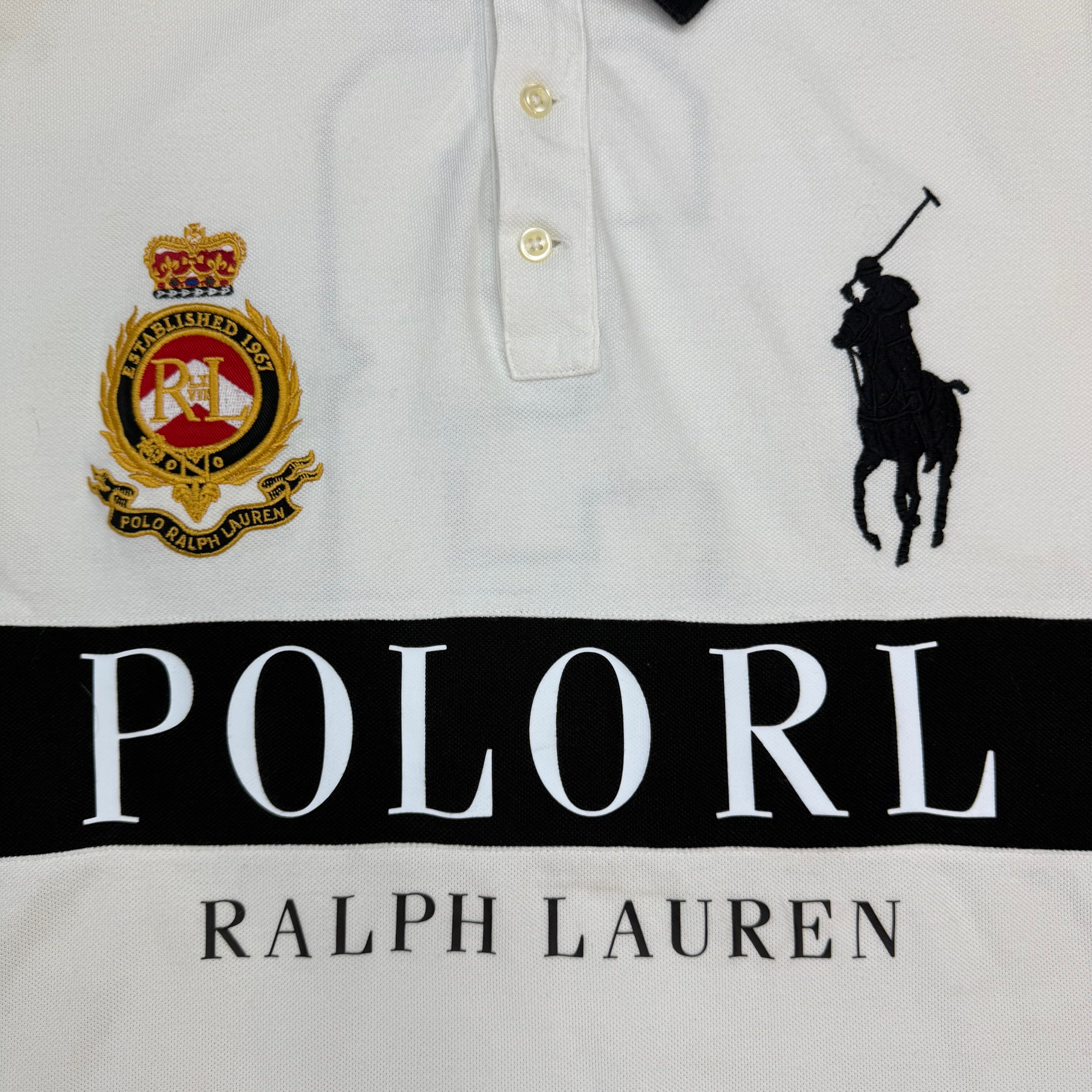 Vintage Polo Ralph Lauren Big Pony Polo White/Black