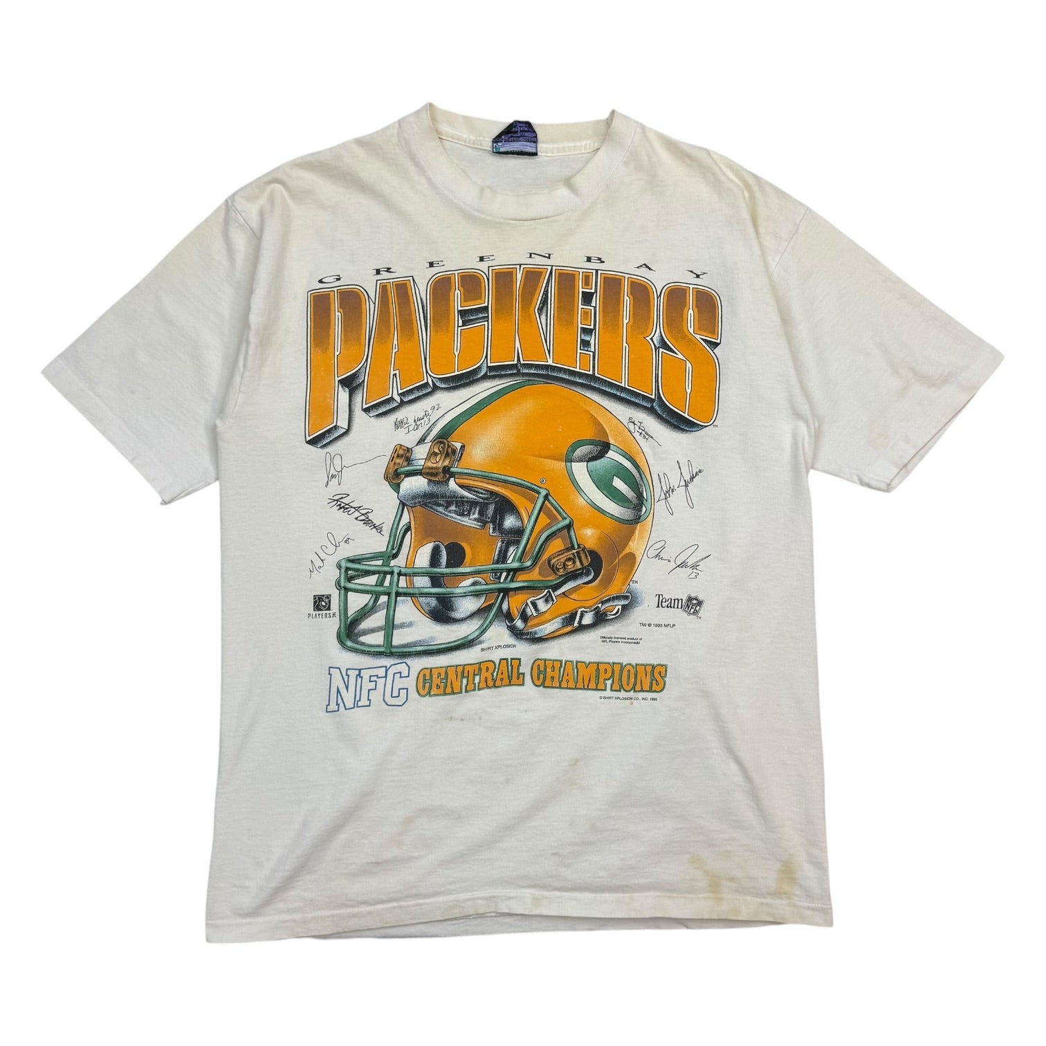 1995 Green Bay Packers NFC Central Champs Tee White