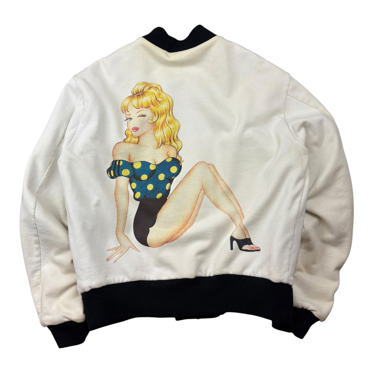 SS04 Yohji Yahmamoto x Adidas Y3 Pin Up Girl Reversible Bomber Jacket White