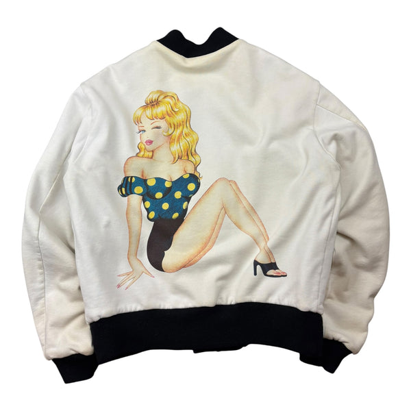 SS04 Yohji Yahmamoto x Adidas Y3 Pin Up Girl Reversible Bomber Jacket White