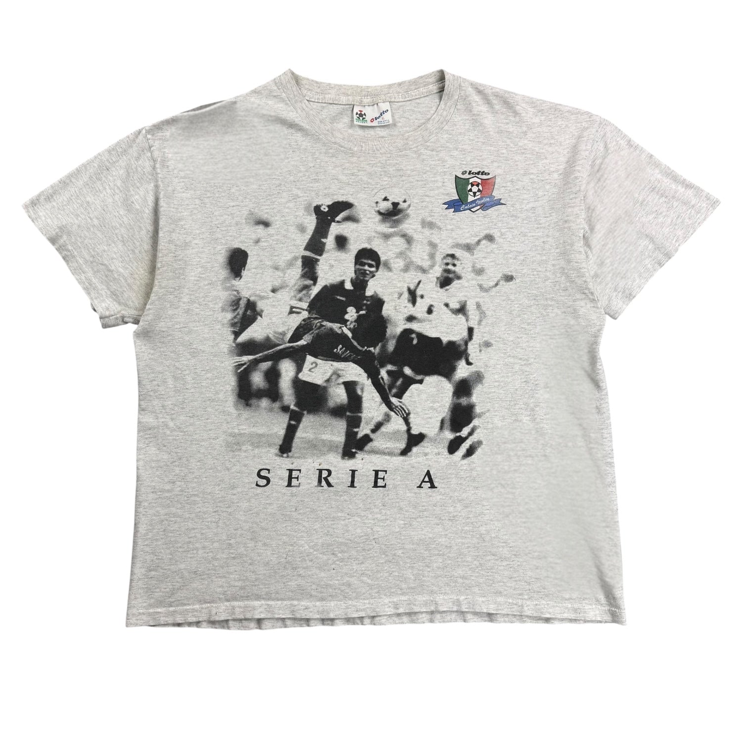 Vintage Lotto Italy Serie A Soccer Tee Grey