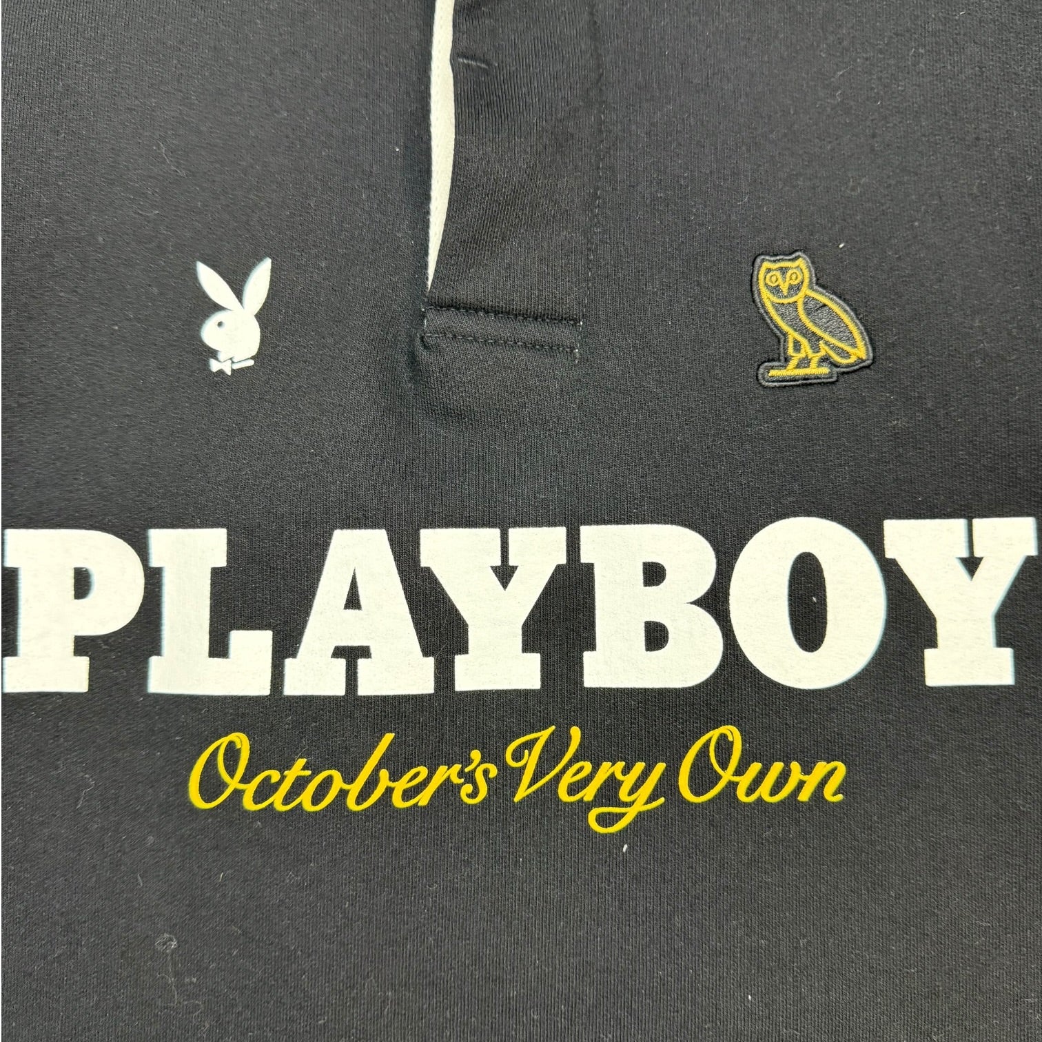 Octobers Very Own X Playboy Button Up L/S Polo Black