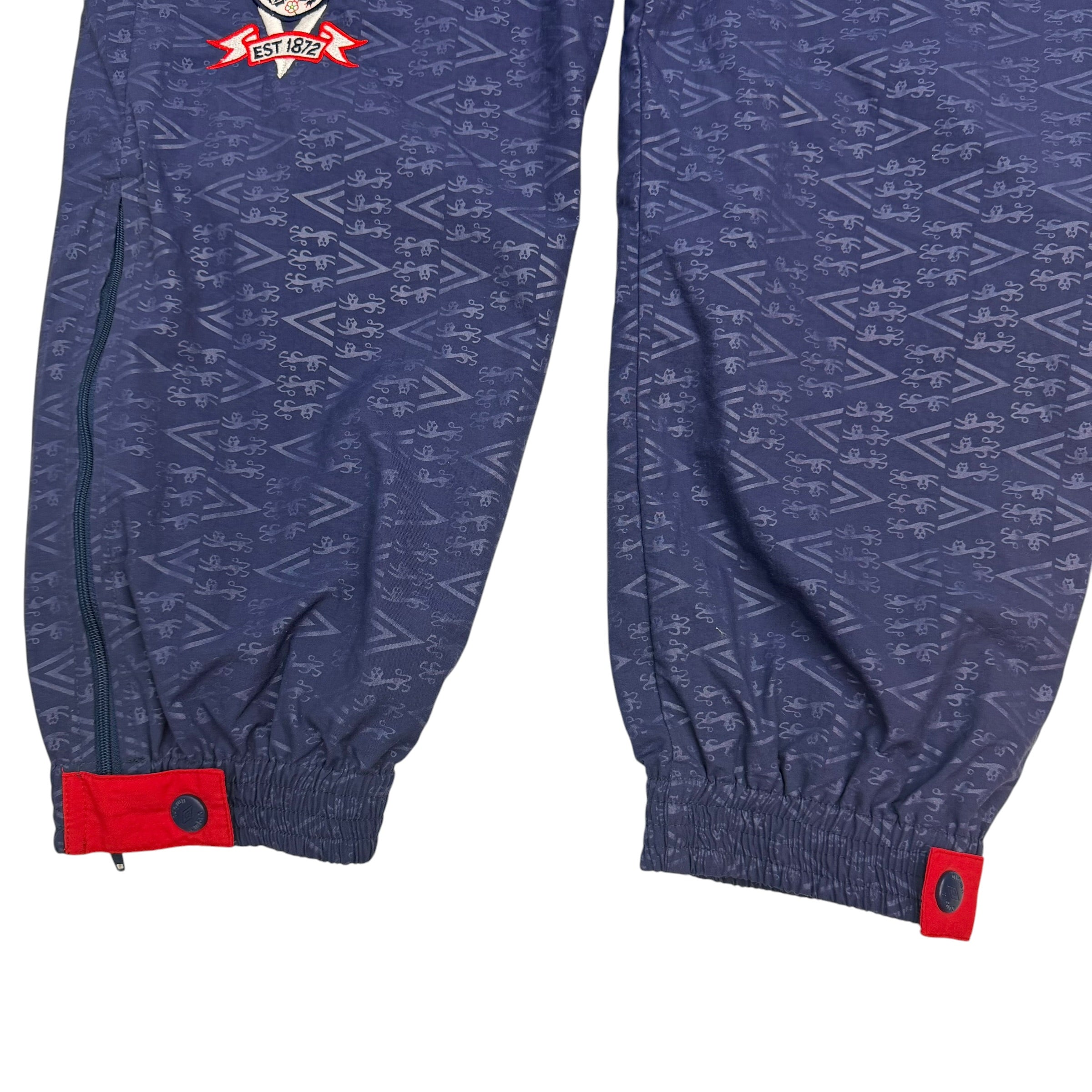 1990-92 Umbro England All Over Print Training Pants Navy