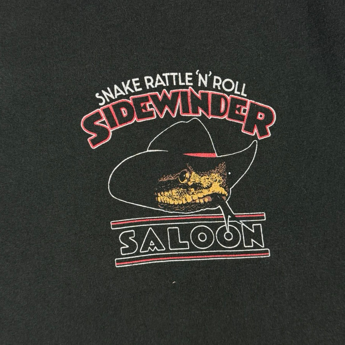 Vintage Snake Rattle ‘N’ Roll Sidewinder Saloon T-Shirt Black