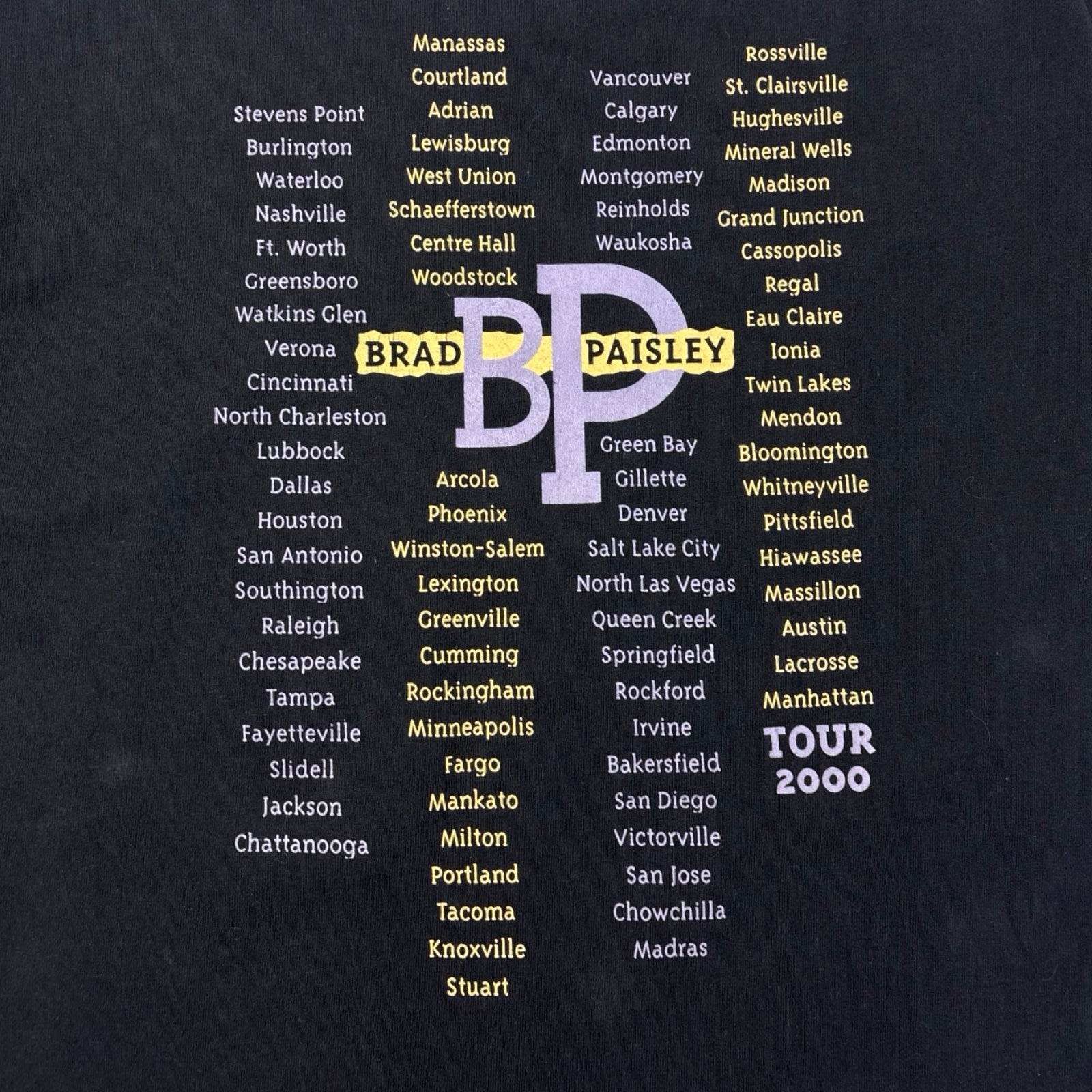 2000 Brad Paisley Tour T-Shirt Dark Navy