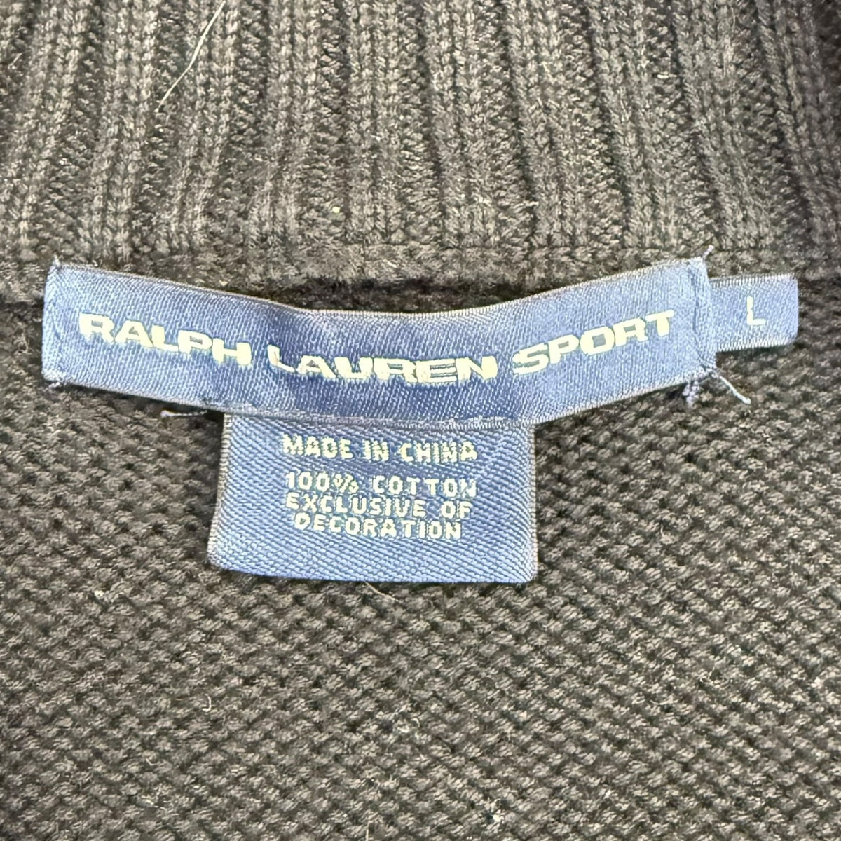 Vintage Ralph Lauren Sport Knit Quarter Zip Black