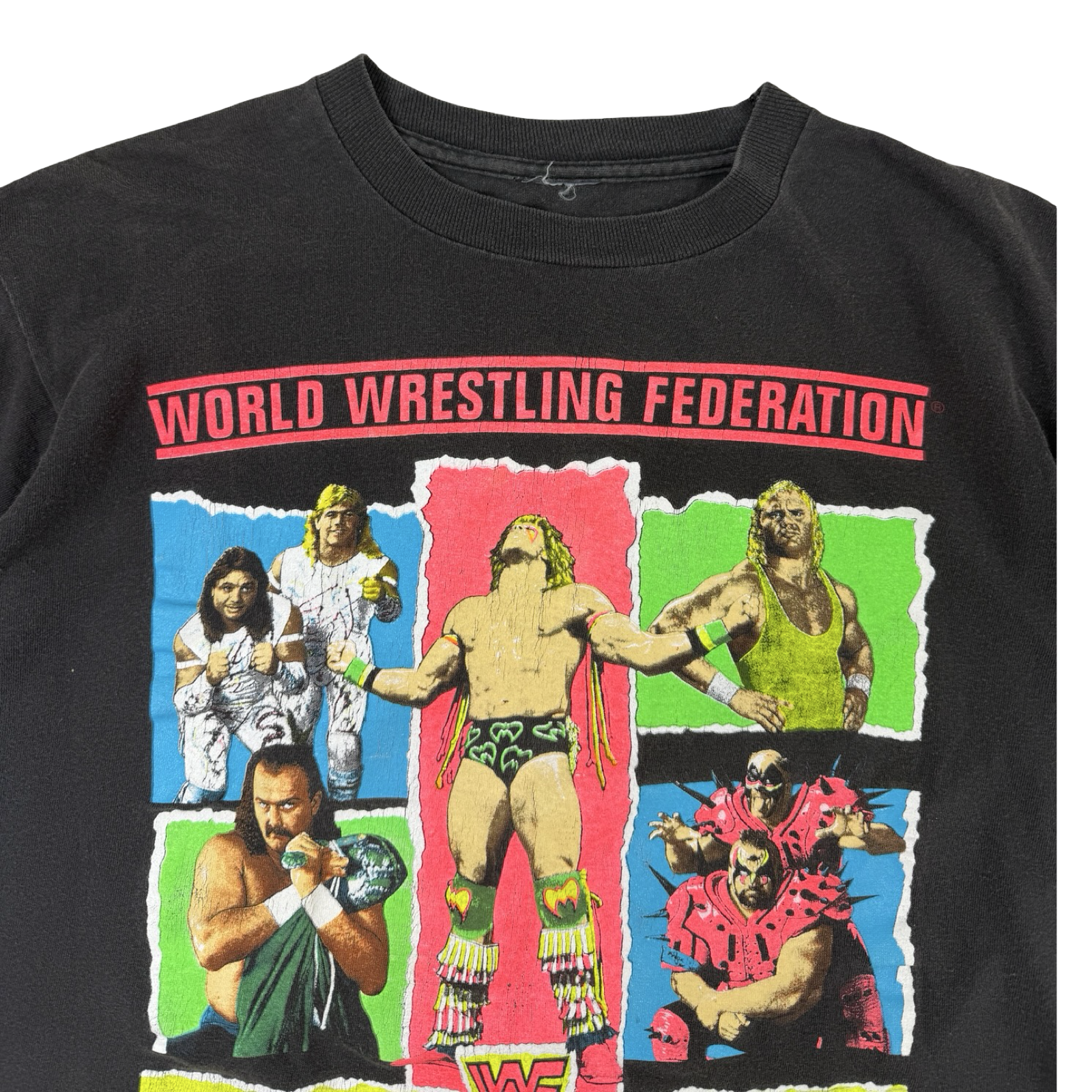 Vintage 1991 WWF Superstars Youth T-Shirt Black