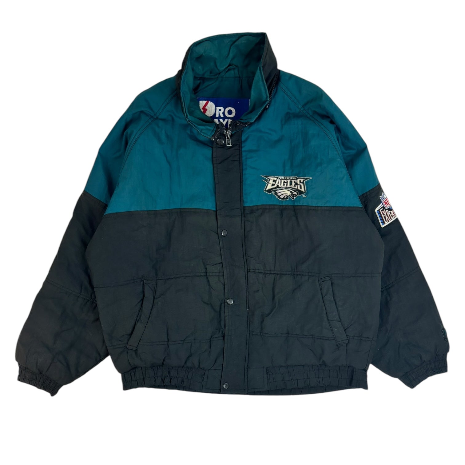 Vintage Pro Player Philadelphia Eagles Puffer Jacket Teal/Black