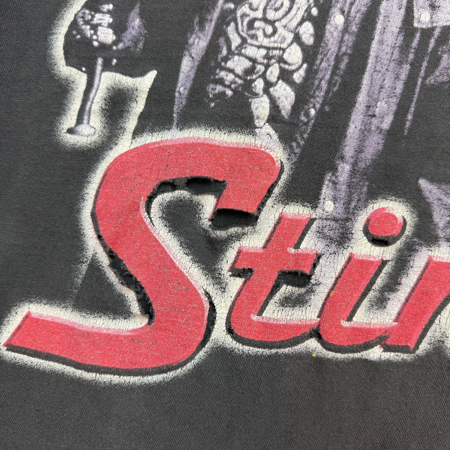1990s WCW Sting Red Face Tee Black