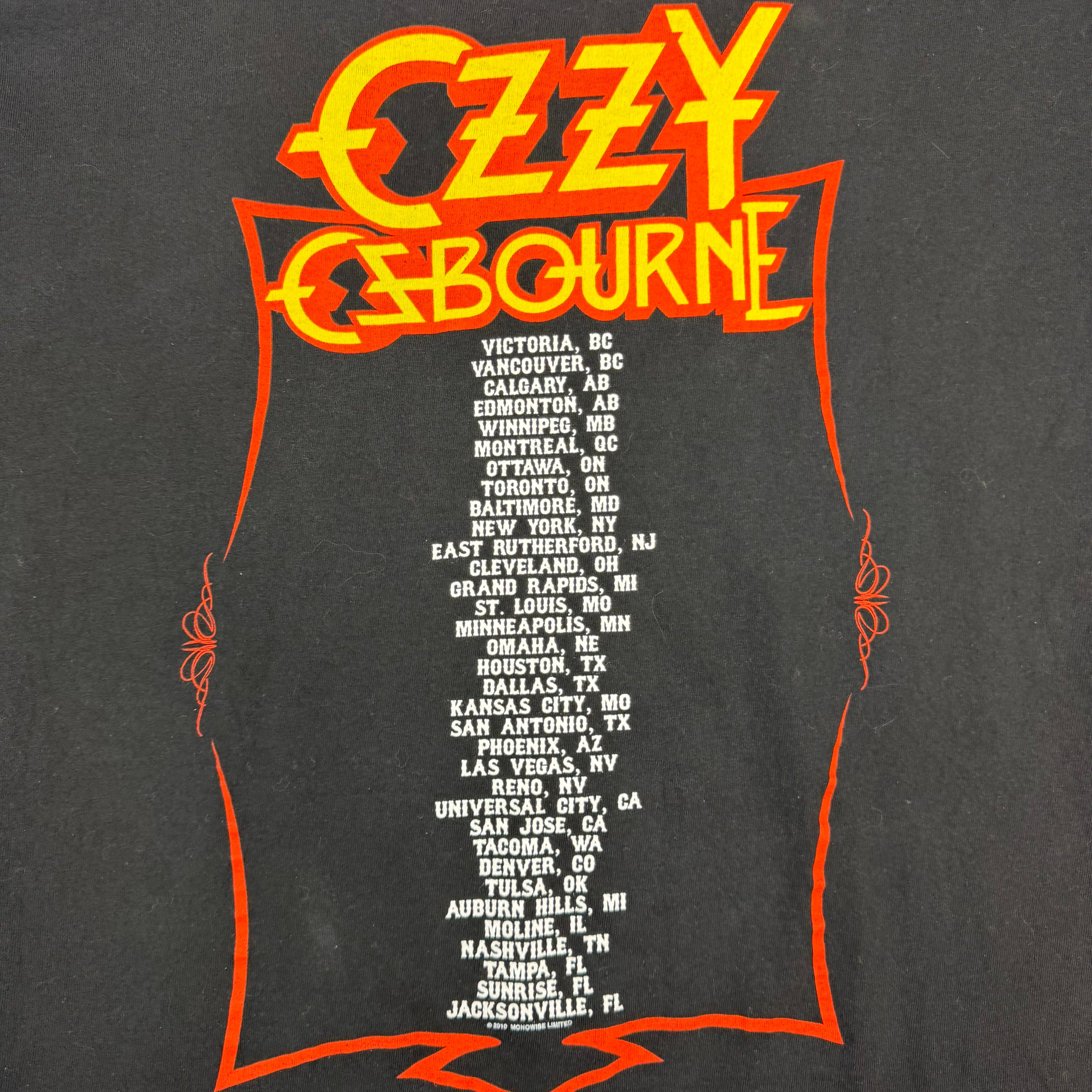 2010 Ozzy Osbourne Life Won’t Wait Tour Tee Black
