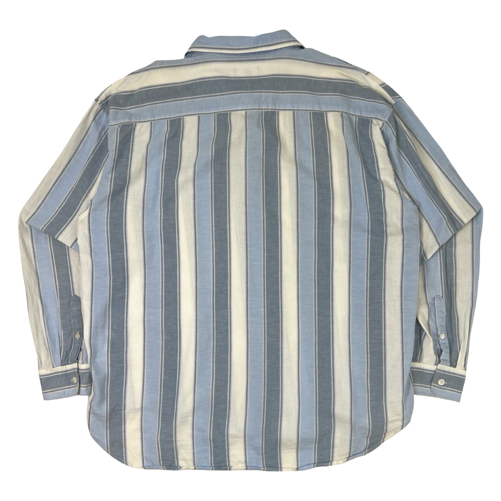 Stussy Wide Striped Button Up Shirt Blue