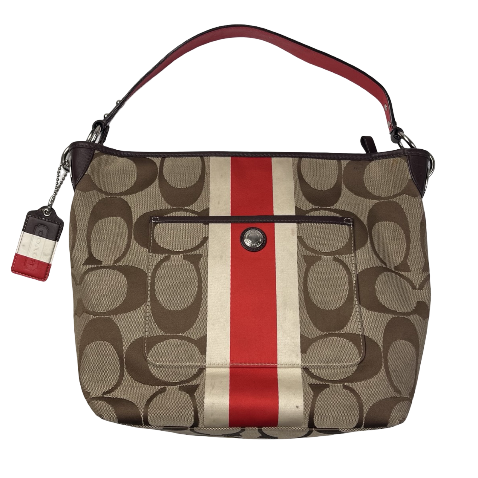 (W) Y2K Coach Hamptons Signature Stripe Bag
