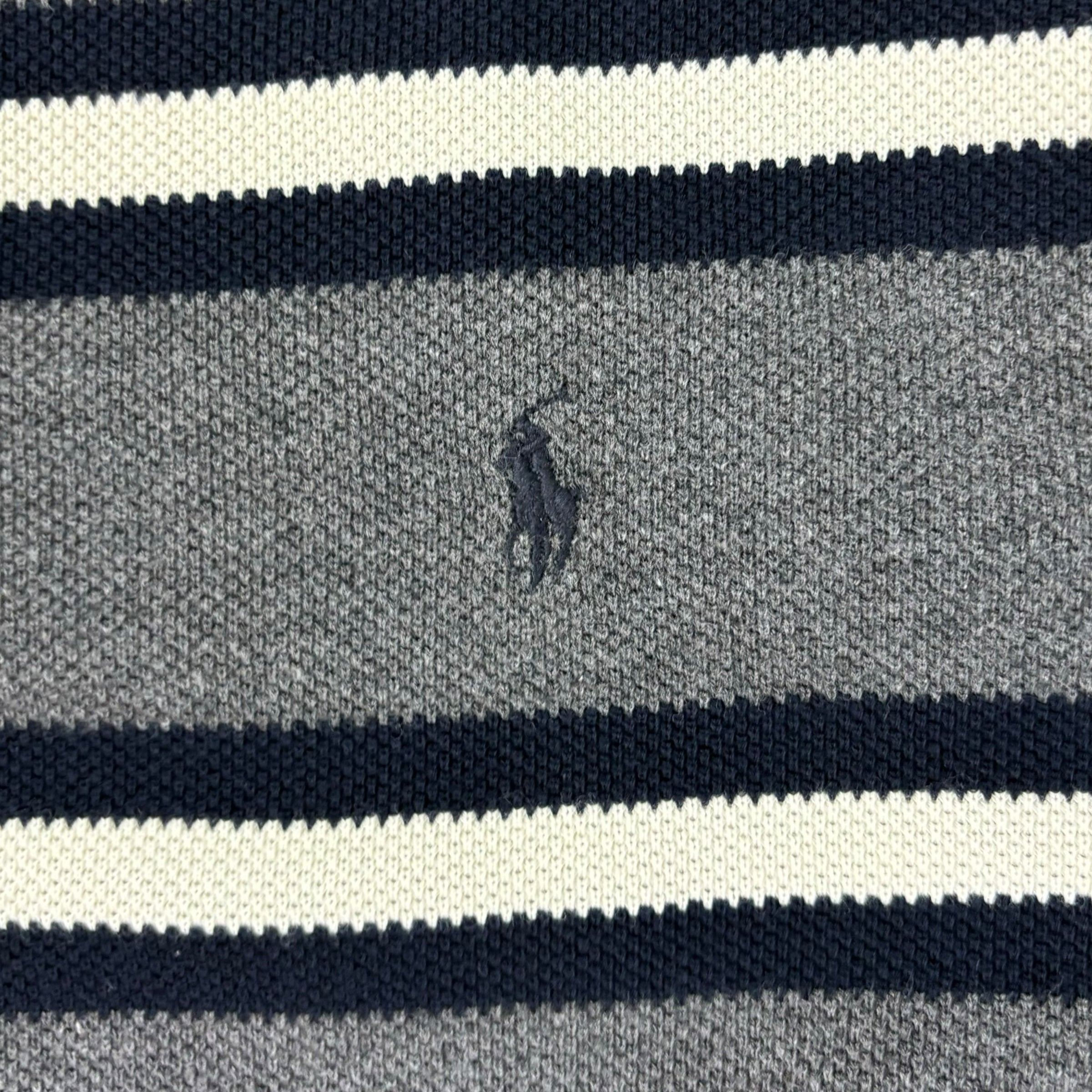 Vintage Ralph Lauren Polo Striped Button-Up LongSleeve Shirt Grey