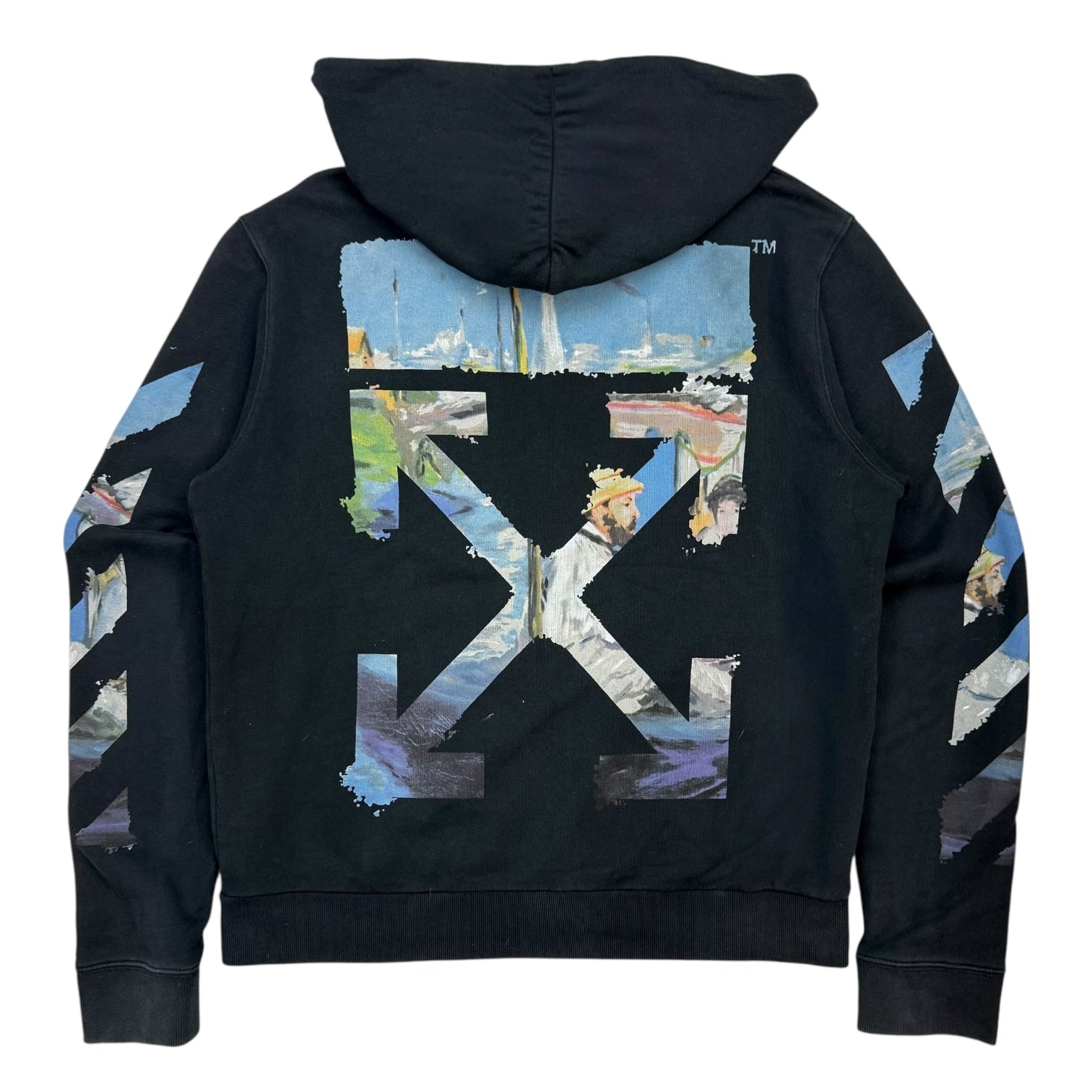 Off-White Edouard Manet Floating Studio Arrows Zip Up Hoodie Black