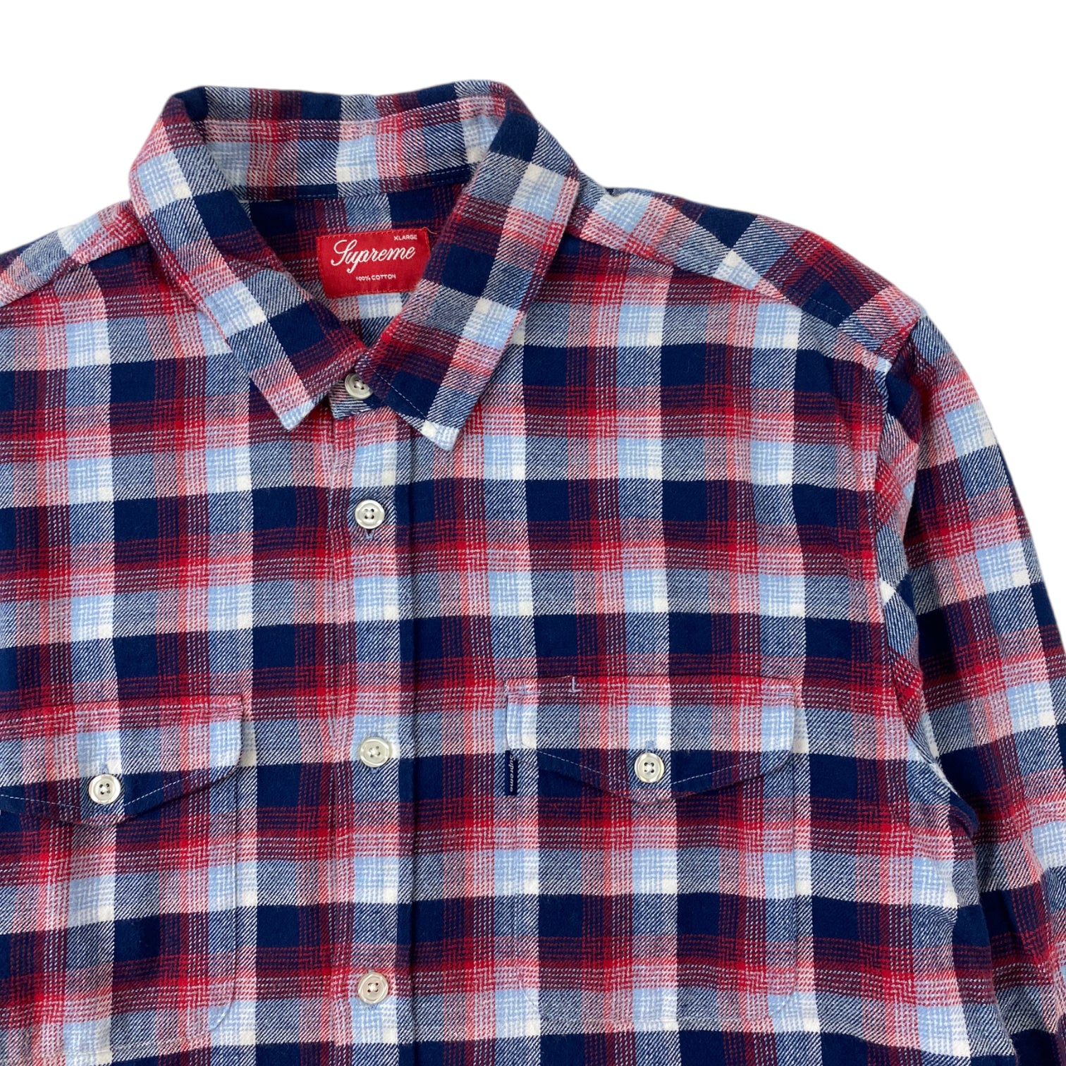 Supreme Shadow Plaid Shirt Red/Navy