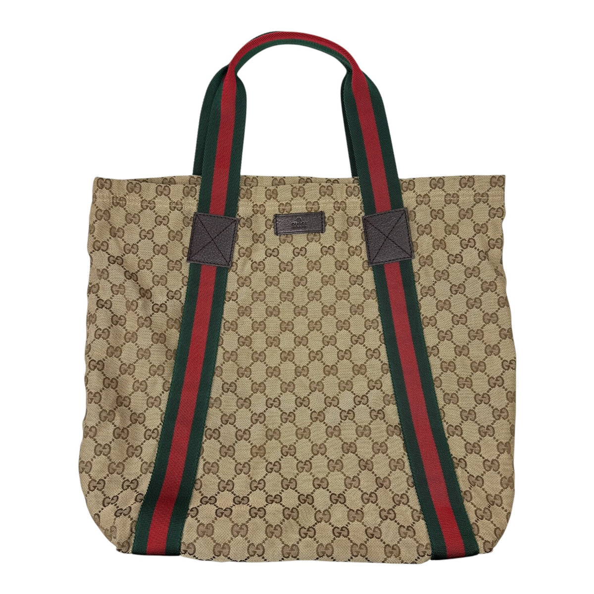Gucci GG Canvas Web Tote Bag Beige
