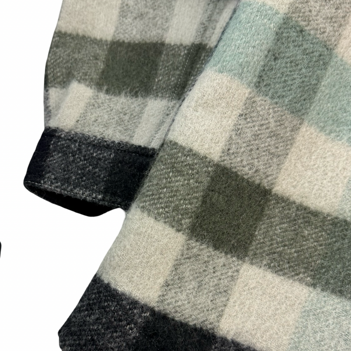 Rick Owens Strobe Check Alpaca Shirt Pearl Plaid