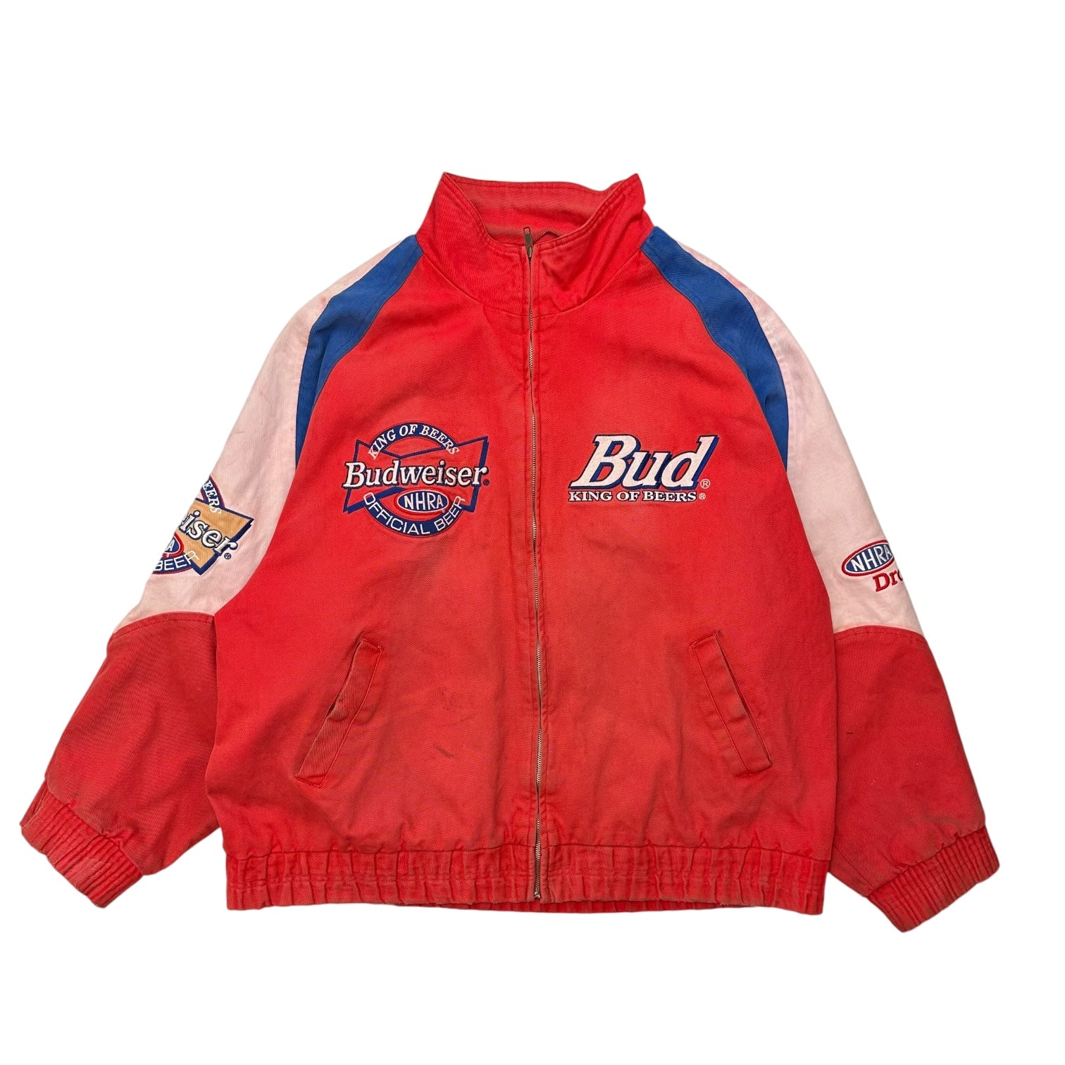 Vintage Budweiser NHRA Winston Drag Racing Jacket Red