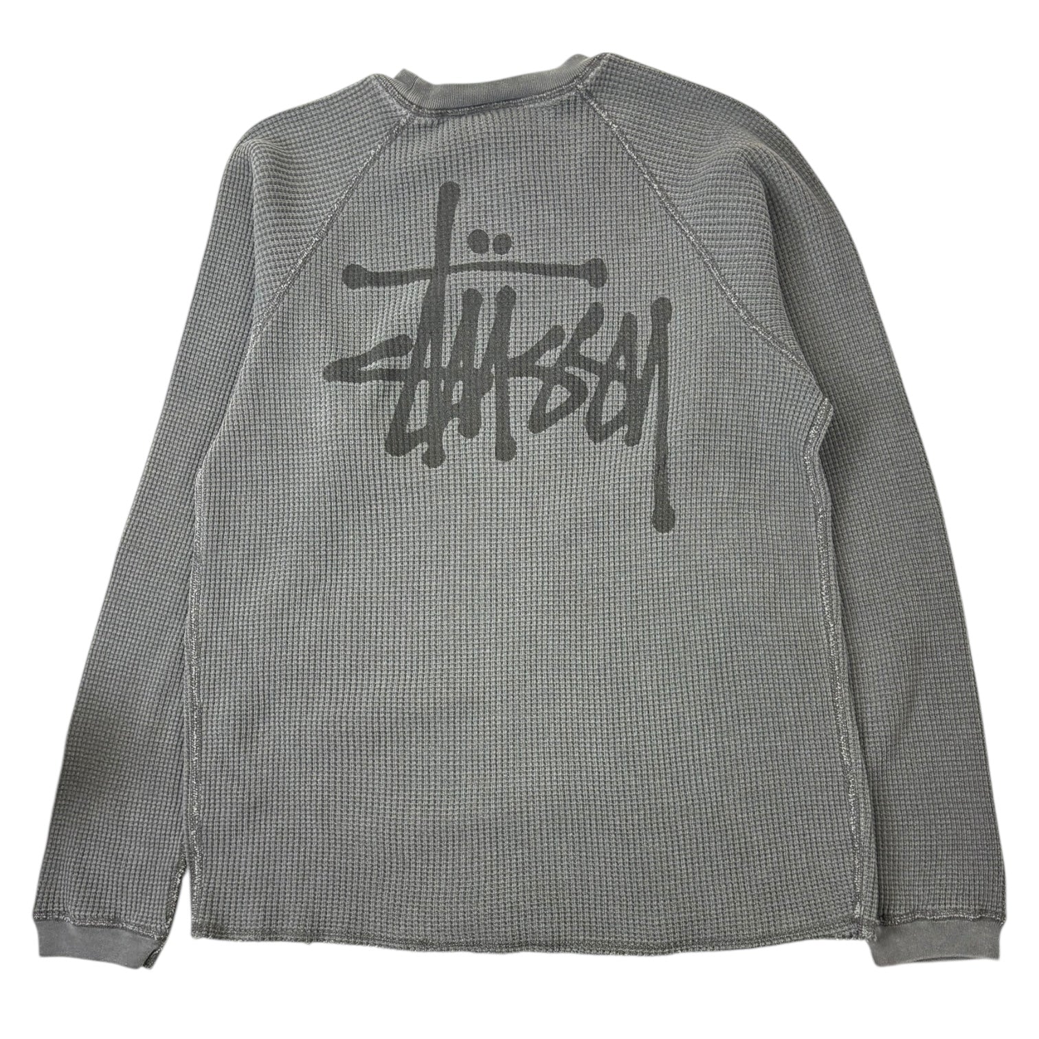 Stussy Raglan Thermal Long Sleeve Grey