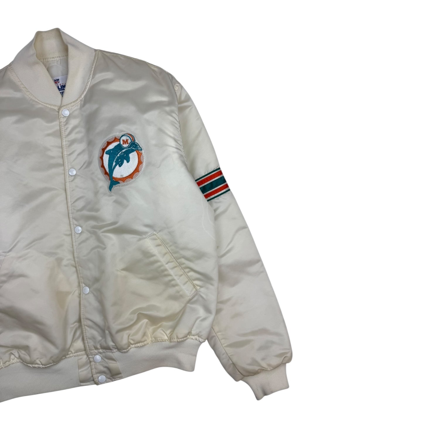 Vintage Miami Dolphins Starter Satin Jacket White