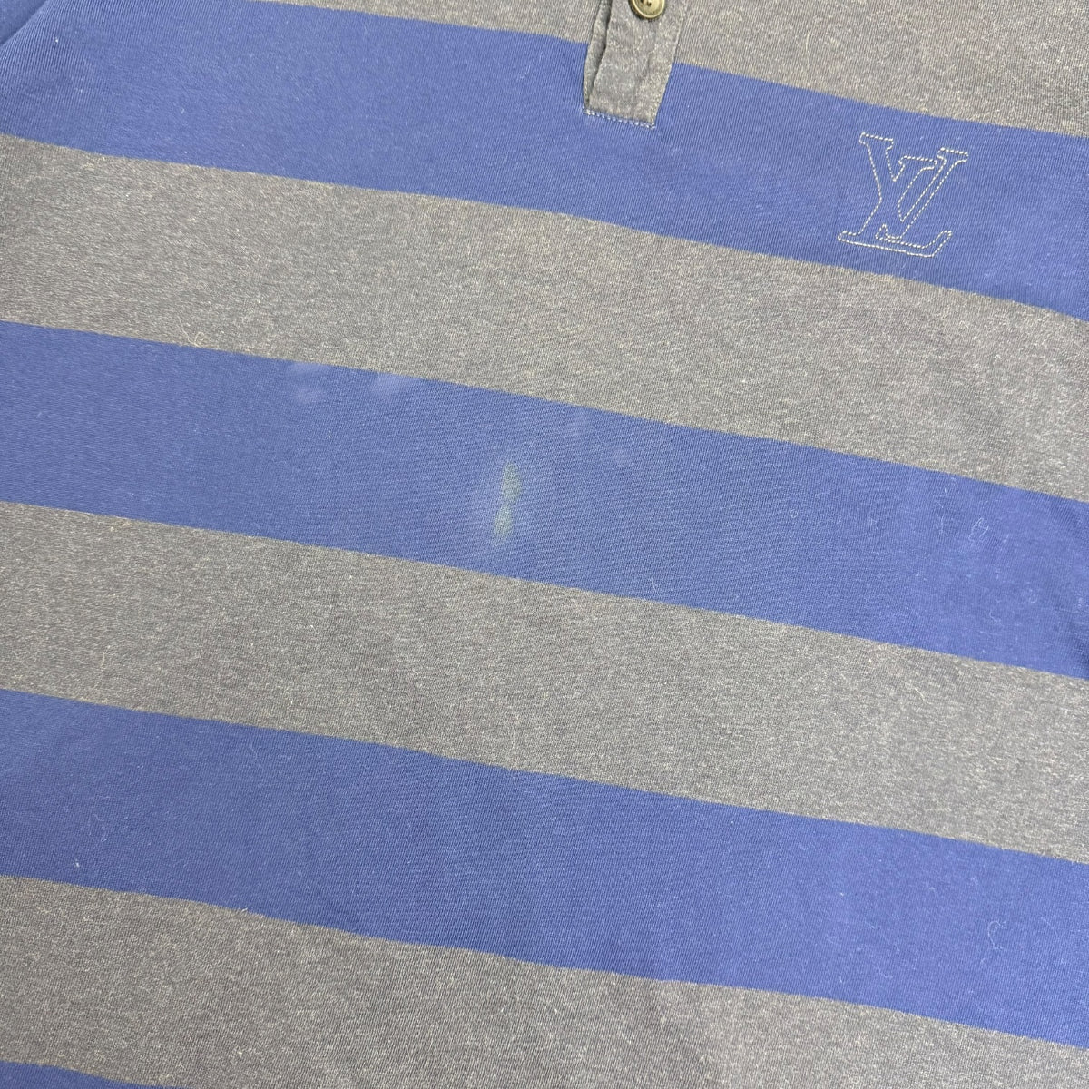 Louis Vuitton Stripe Button Up Polo Grey/Blue