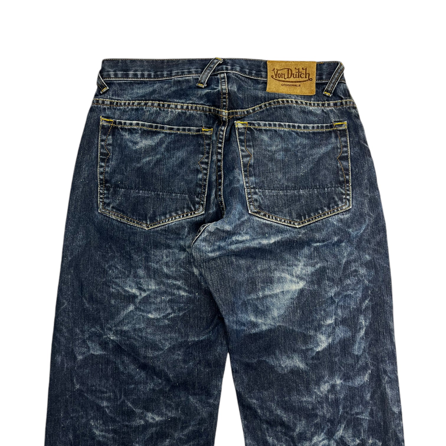 Y2K Von Dutch Straight Cut Denim Stone Wash