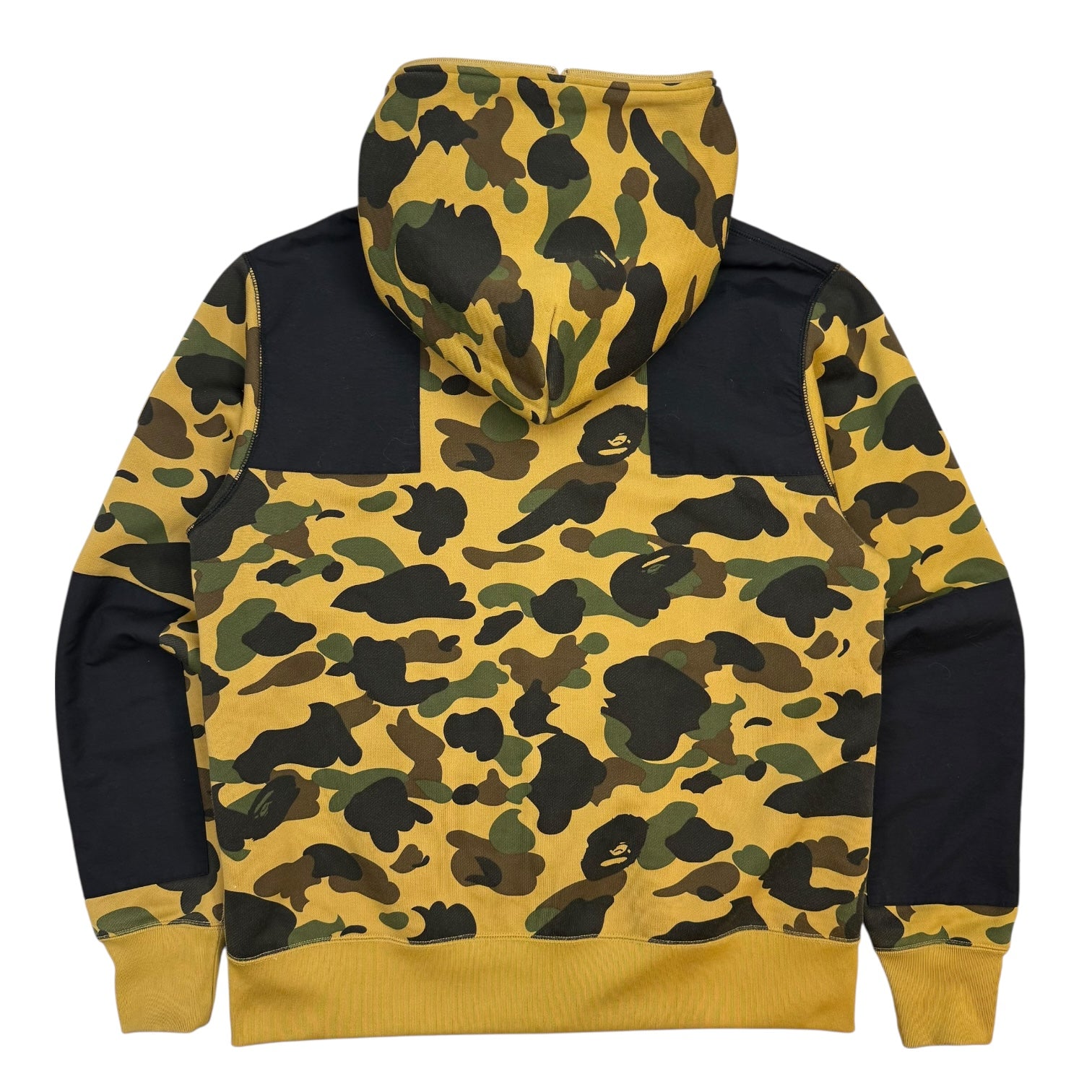 Bape 1st Camo Patched Wide Full Zip Hoodie Yellow/Camo