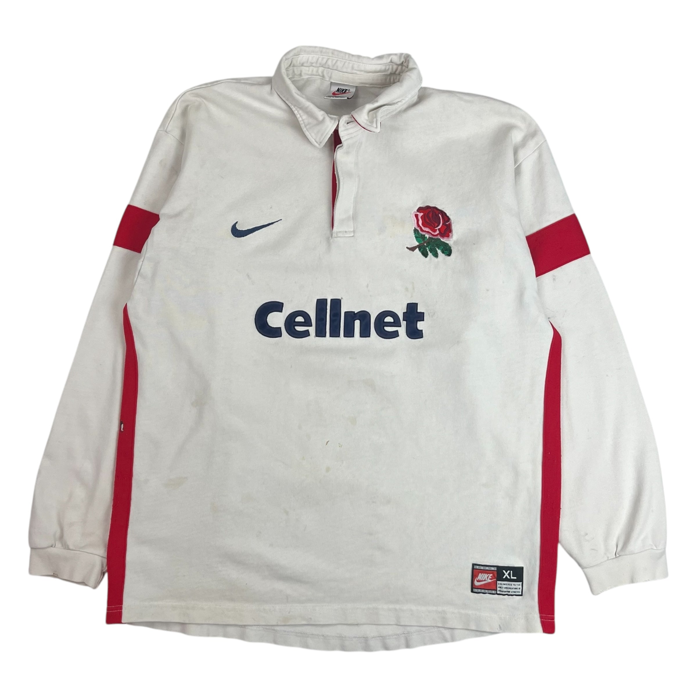 Vintage Team England Nike Rugby Jersey White