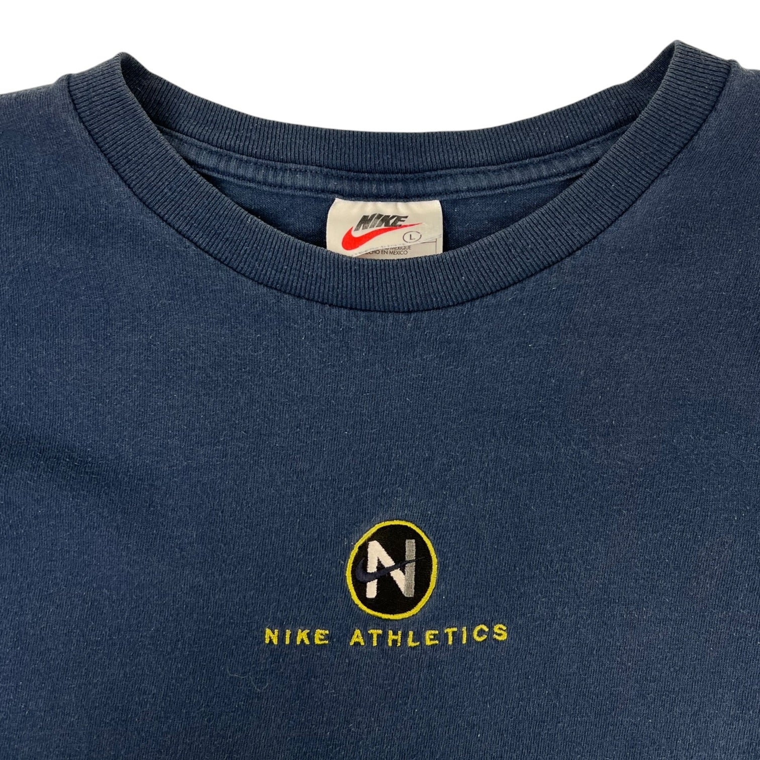 Vintage Nike Athletics Long Sleeve T- Shirt Navy