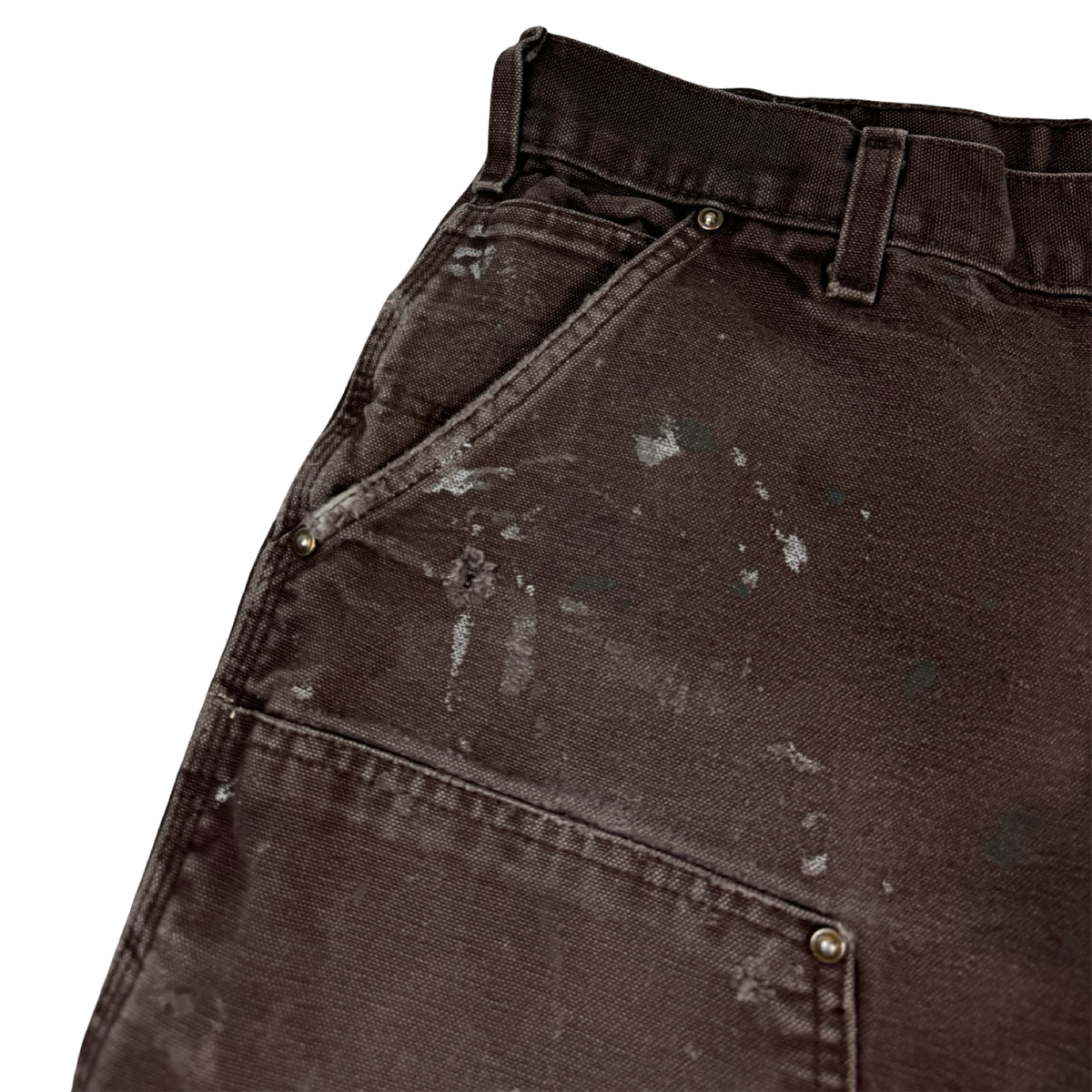 Vintage Carhartt Paint Splattered Double Knee Bottoms Dark Chocolate