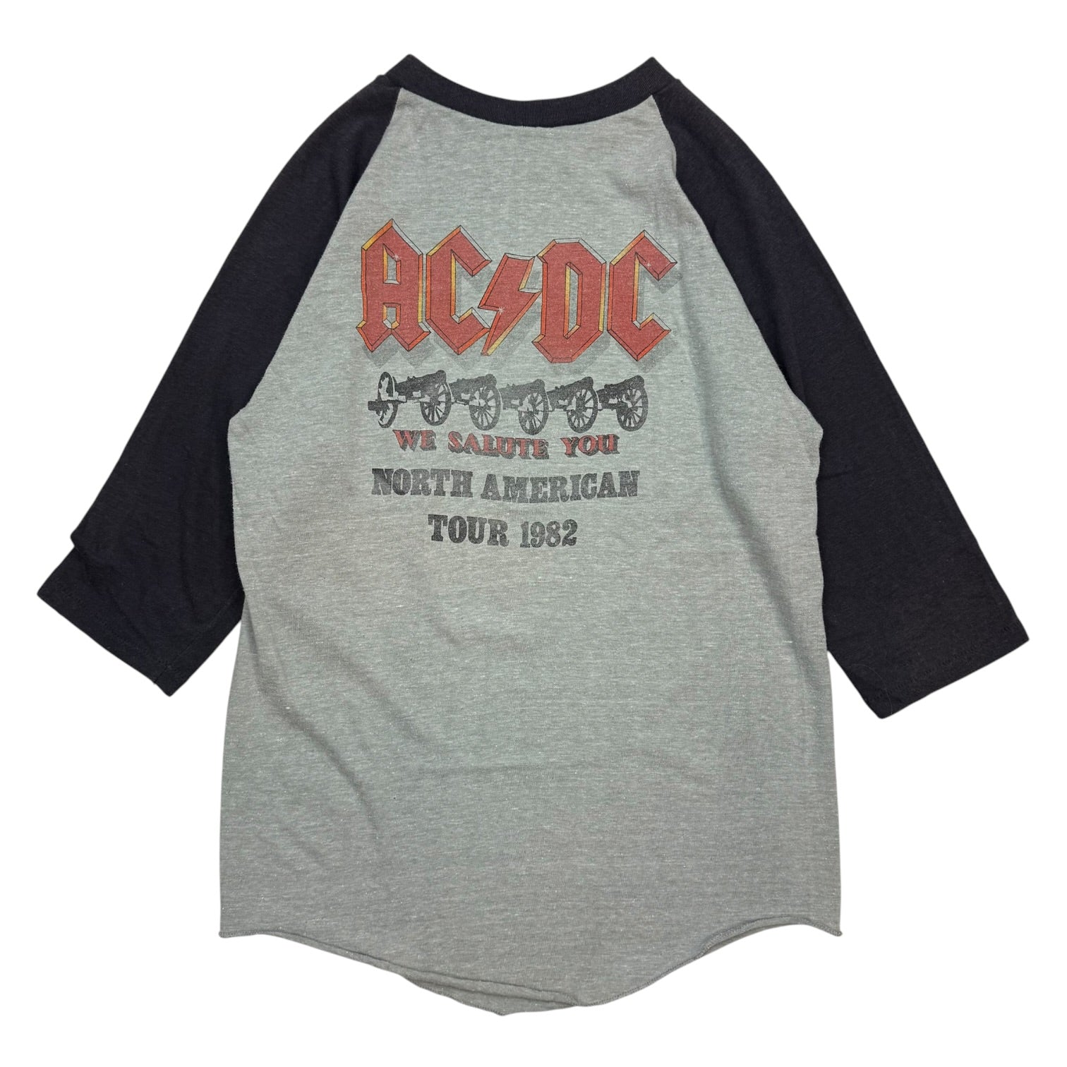 1982 AC/DC ‘For Those About To Rock’ North American Tour Raglan Tee Grey