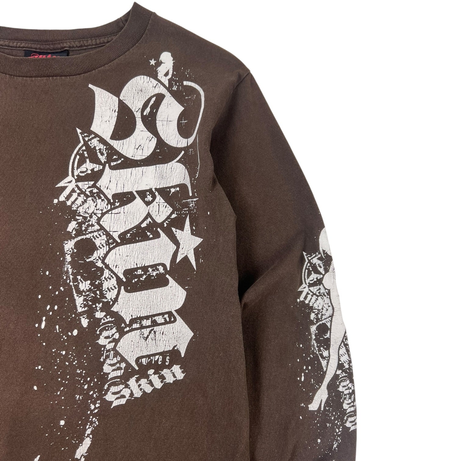 Y2K Vintage Skin Industries Long Sleeve T Shirt Brown