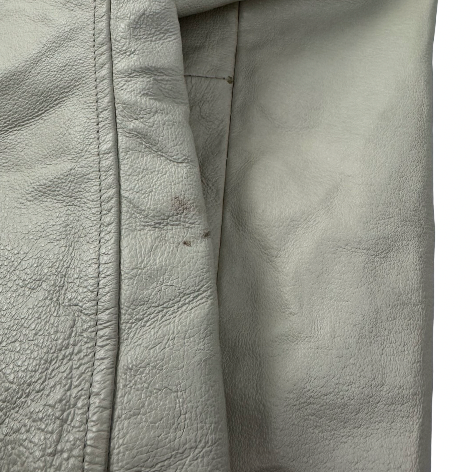 (W) Vintage Le Chateaux Ribbed White Leather Jacket