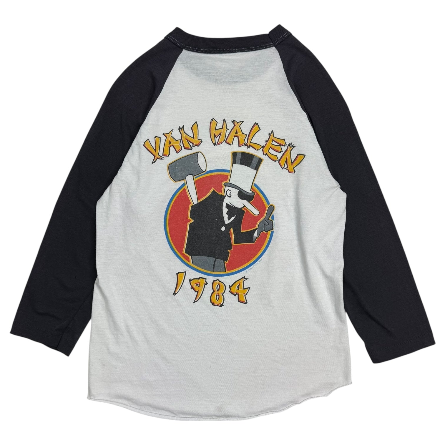 1984 Van Halen Tour Of The World Raglan Tee White/Black